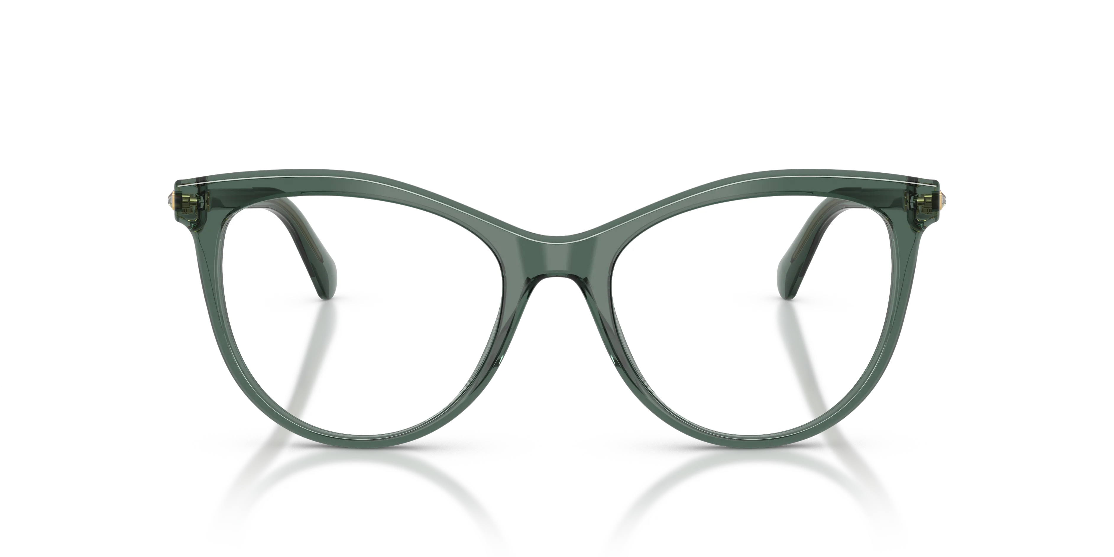 Swarovski SK2064 1043 Montature da vista Acetato Verde Trasparente Rotonda Normale - immagine 3