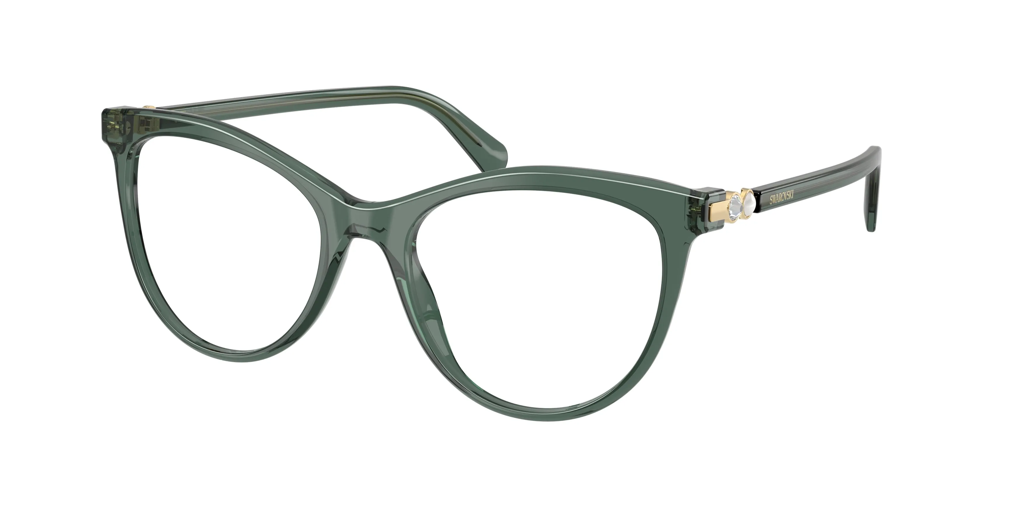 Swarovski SK2064 1043 Montature da vista Acetato Verde Trasparente Rotonda Normale - immagine 1