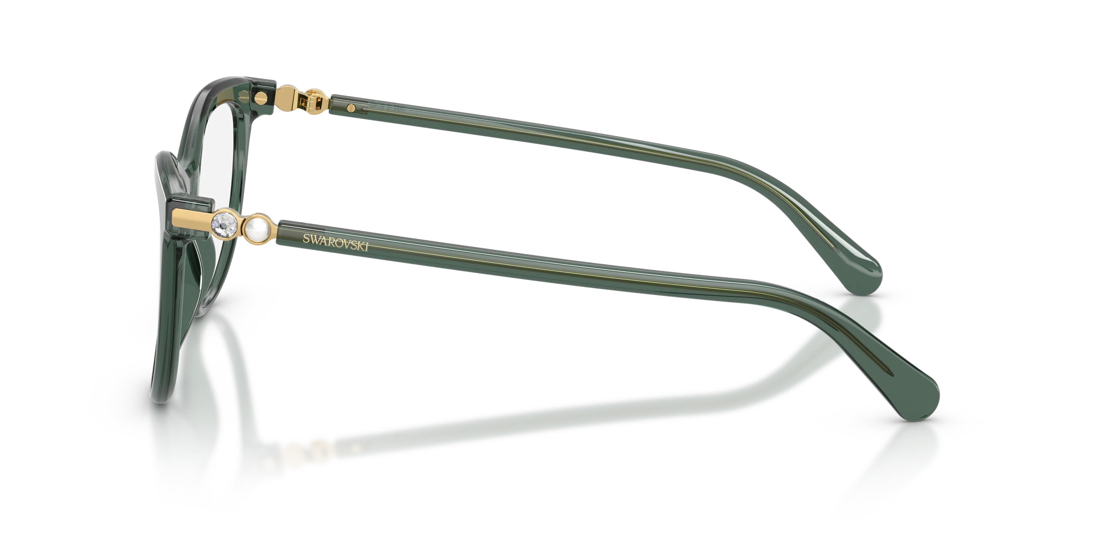 Swarovski SK2064 1043 Montature da vista Acetato Verde Trasparente Rotonda Normale - immagine 4