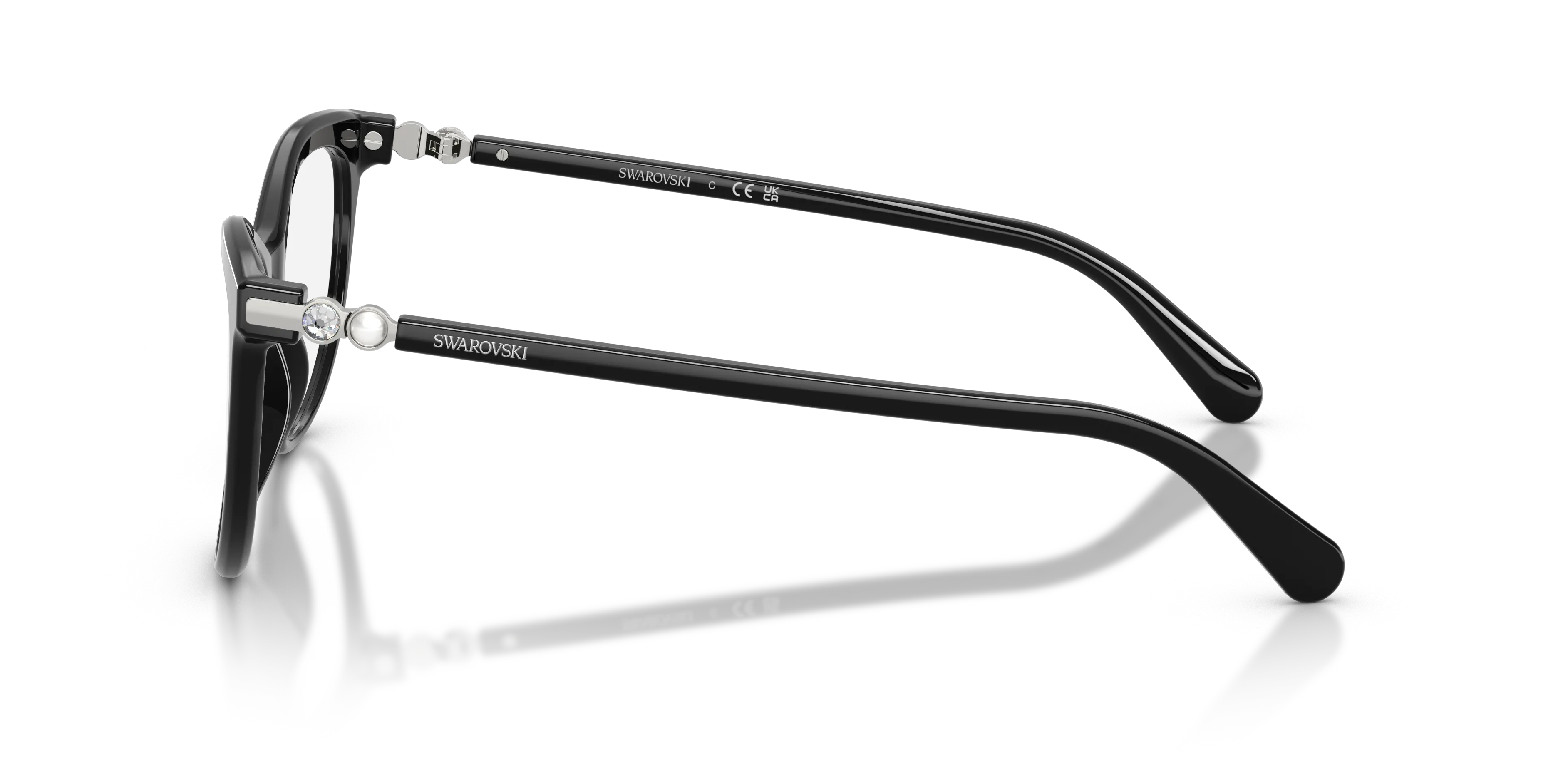 Swarovski SK2064 1038 Montature da vista Acetato Nero Trasparente Rotonda Normale - immagine 4