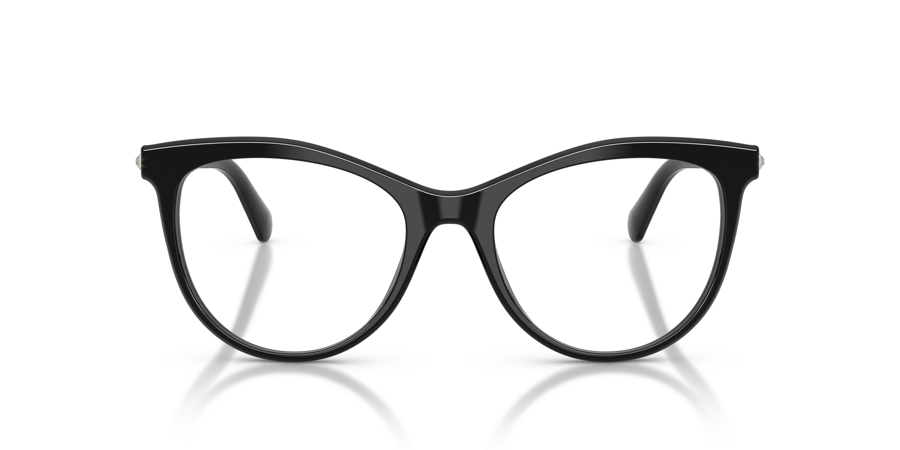 Swarovski SK2064 1038 Montature da vista Acetato Nero Trasparente Rotonda Normale - immagine 3