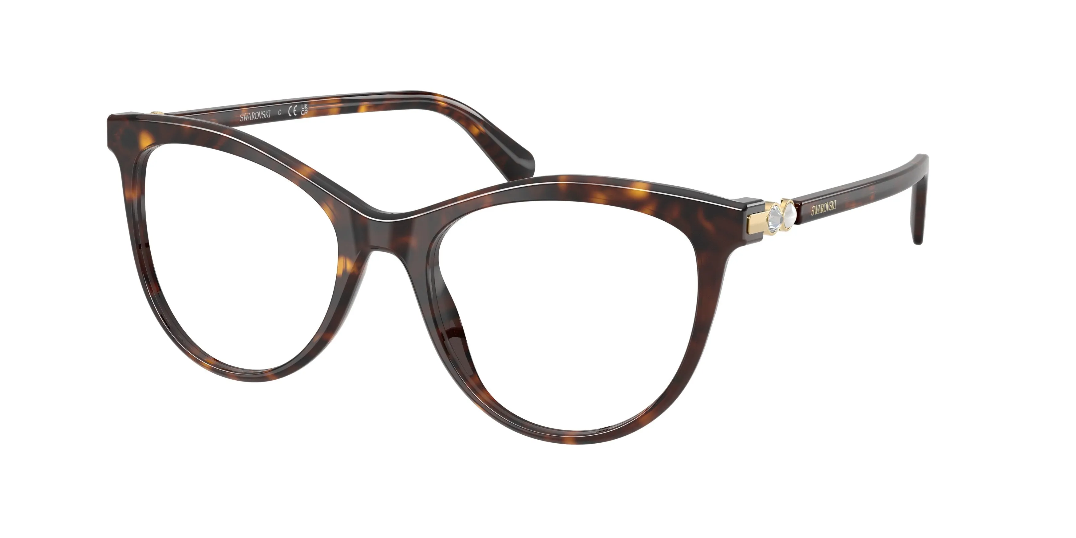 Swarovski SK2064 1002 Montature da vista Acetato Tartaruga Trasparente Rotonda Normale - immagine 1