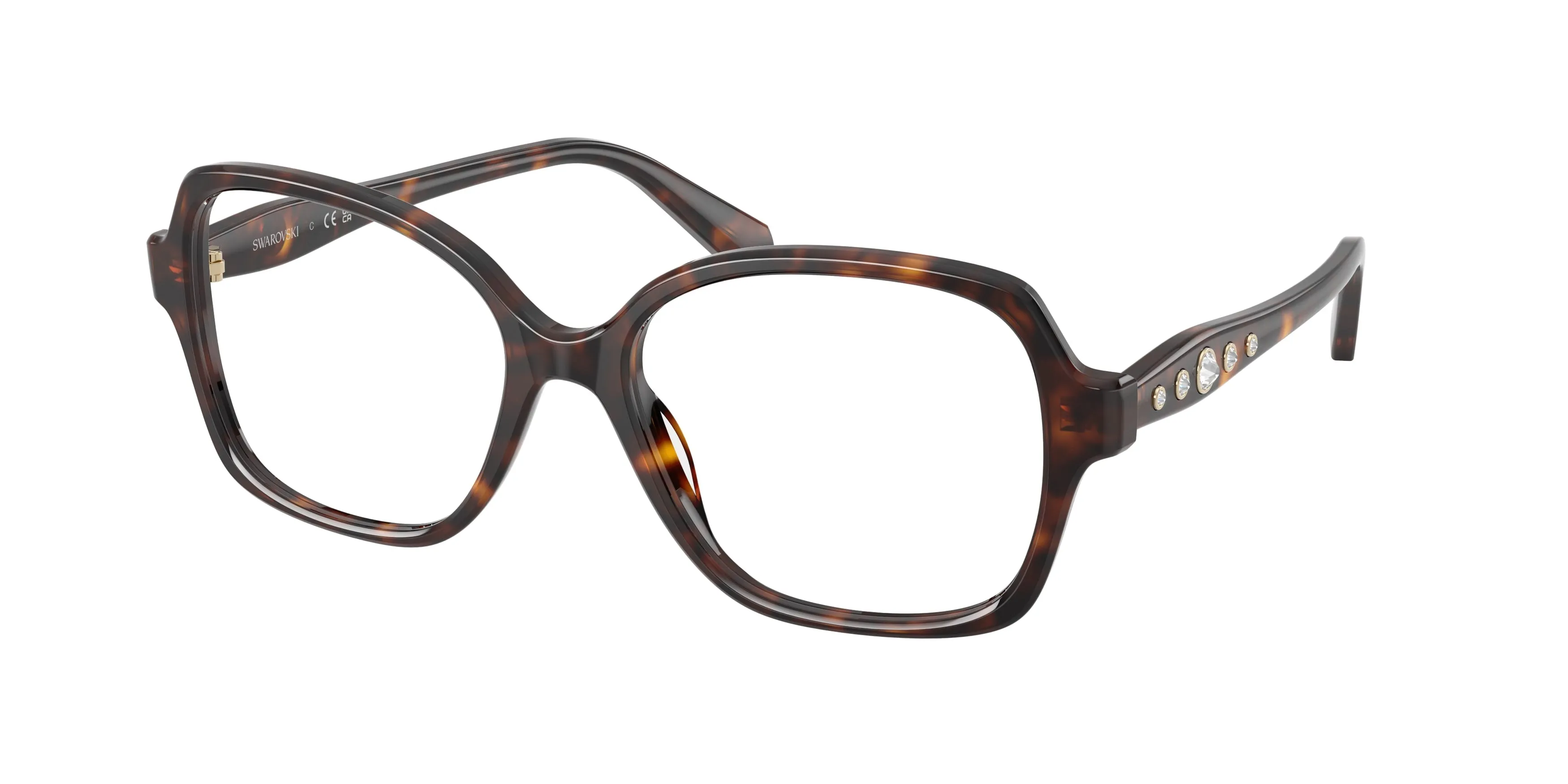 Swarovski SK2063 1002 Montature da vista Acetato Tartaruga Trasparente Squadrata Normale - immagine 1