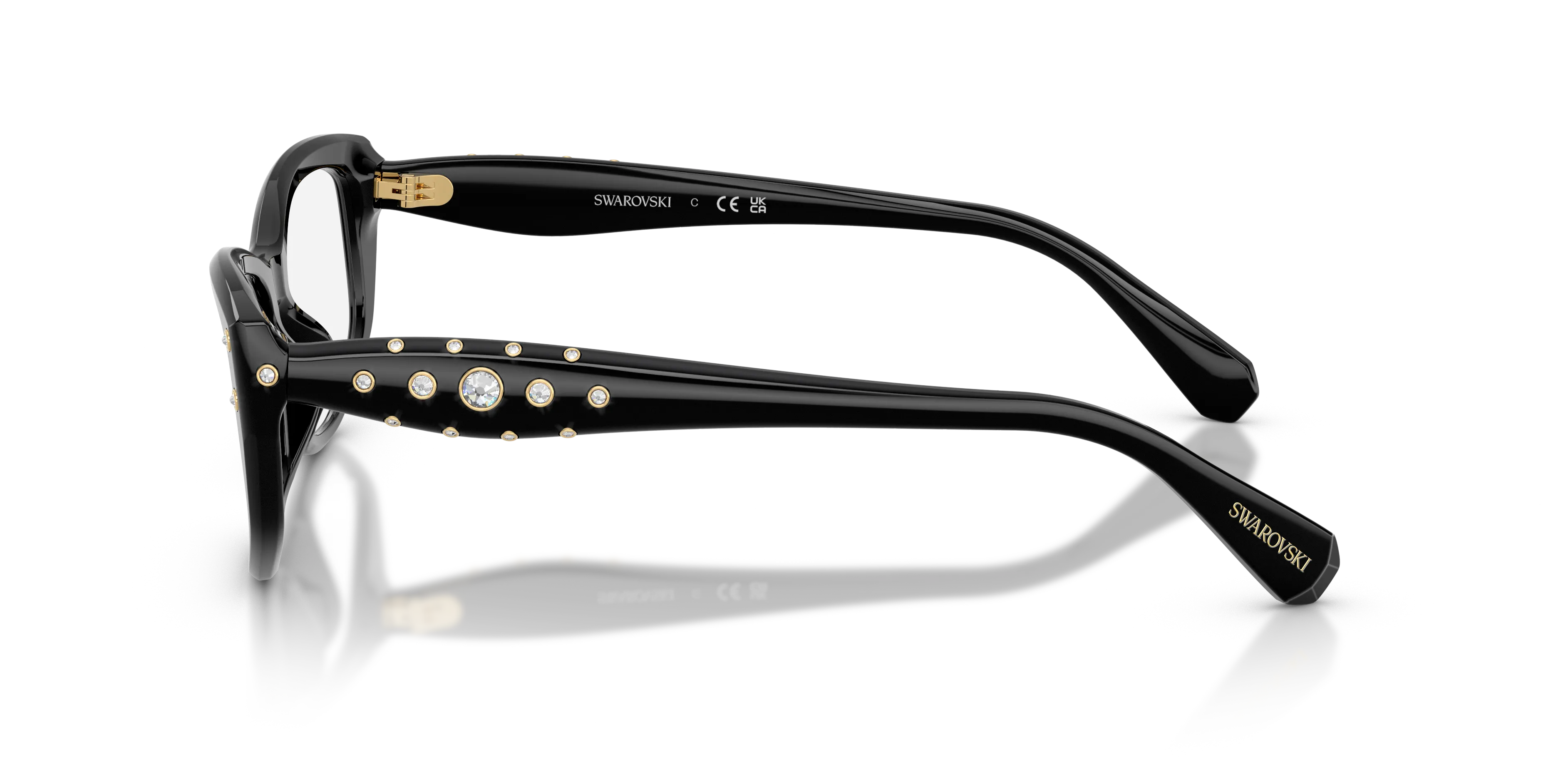 Swarovski SK2062U 1001 Montature da vista Acetato Nero Trasparente Pillow Normale - immagine 3