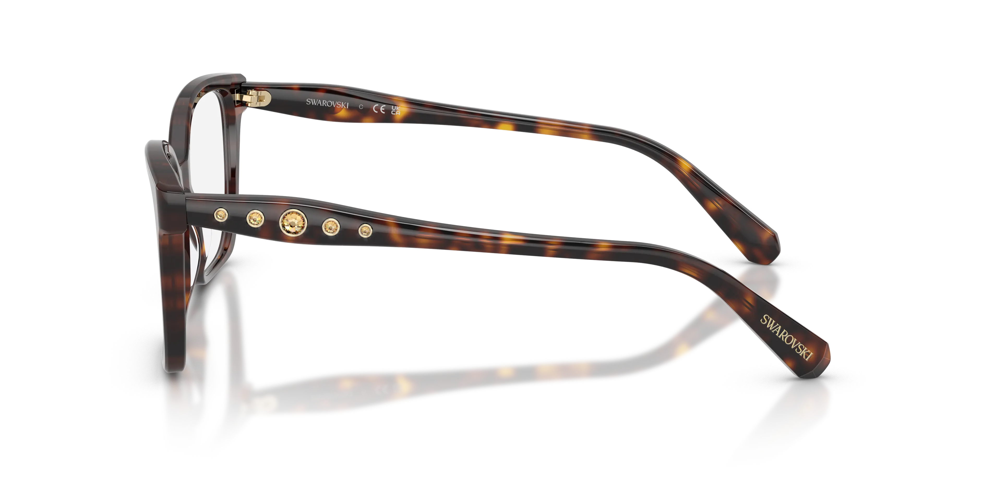 Swarovski SK2061 1101 Montature da vista Acetato Tartaruga Trasparente Squadrata Normale - immagine 4