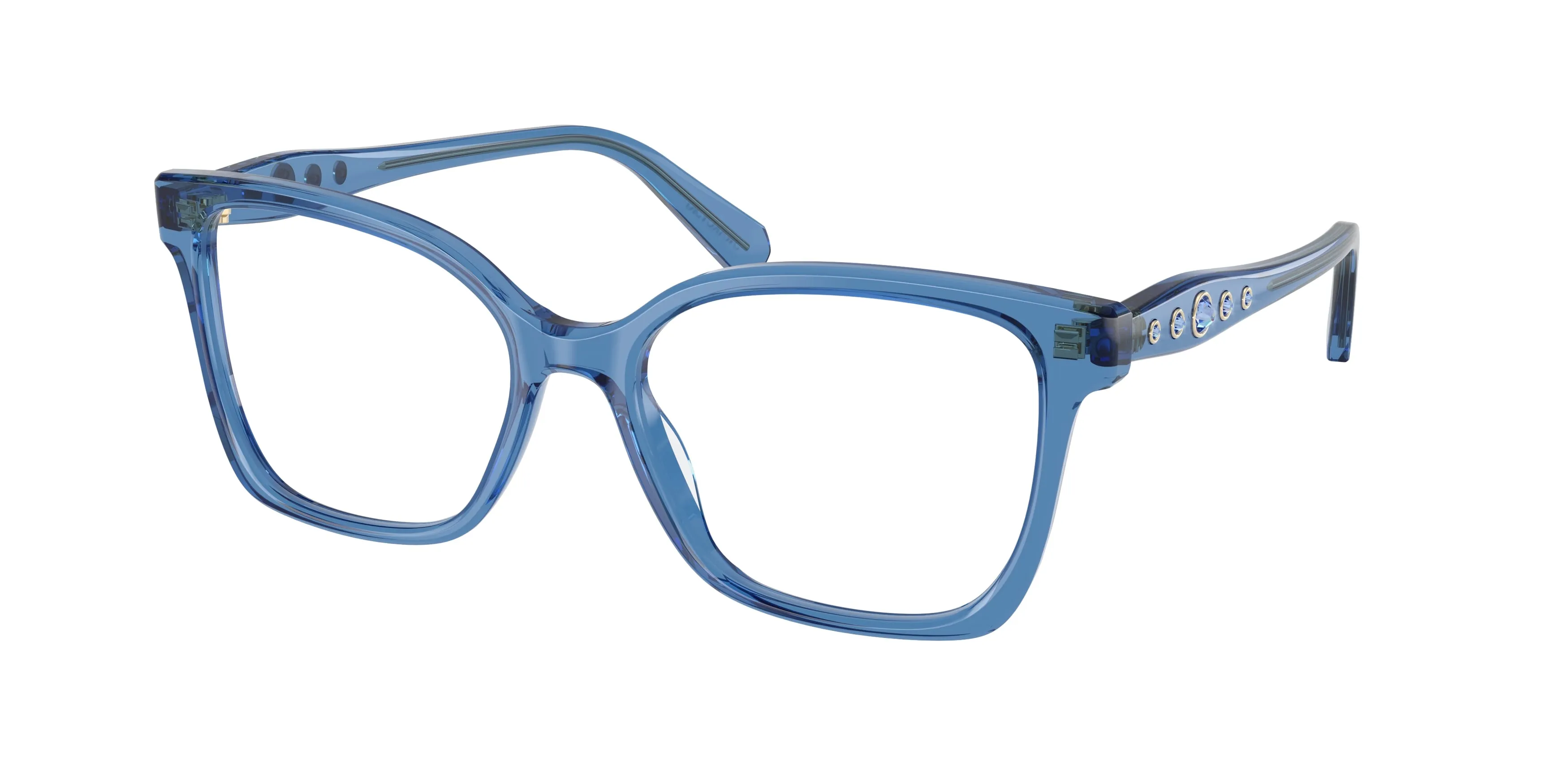 Swarovski SK2061 1100 Montature da vista Acetato Blu Trasparente Squadrata Normale - immagine 1
