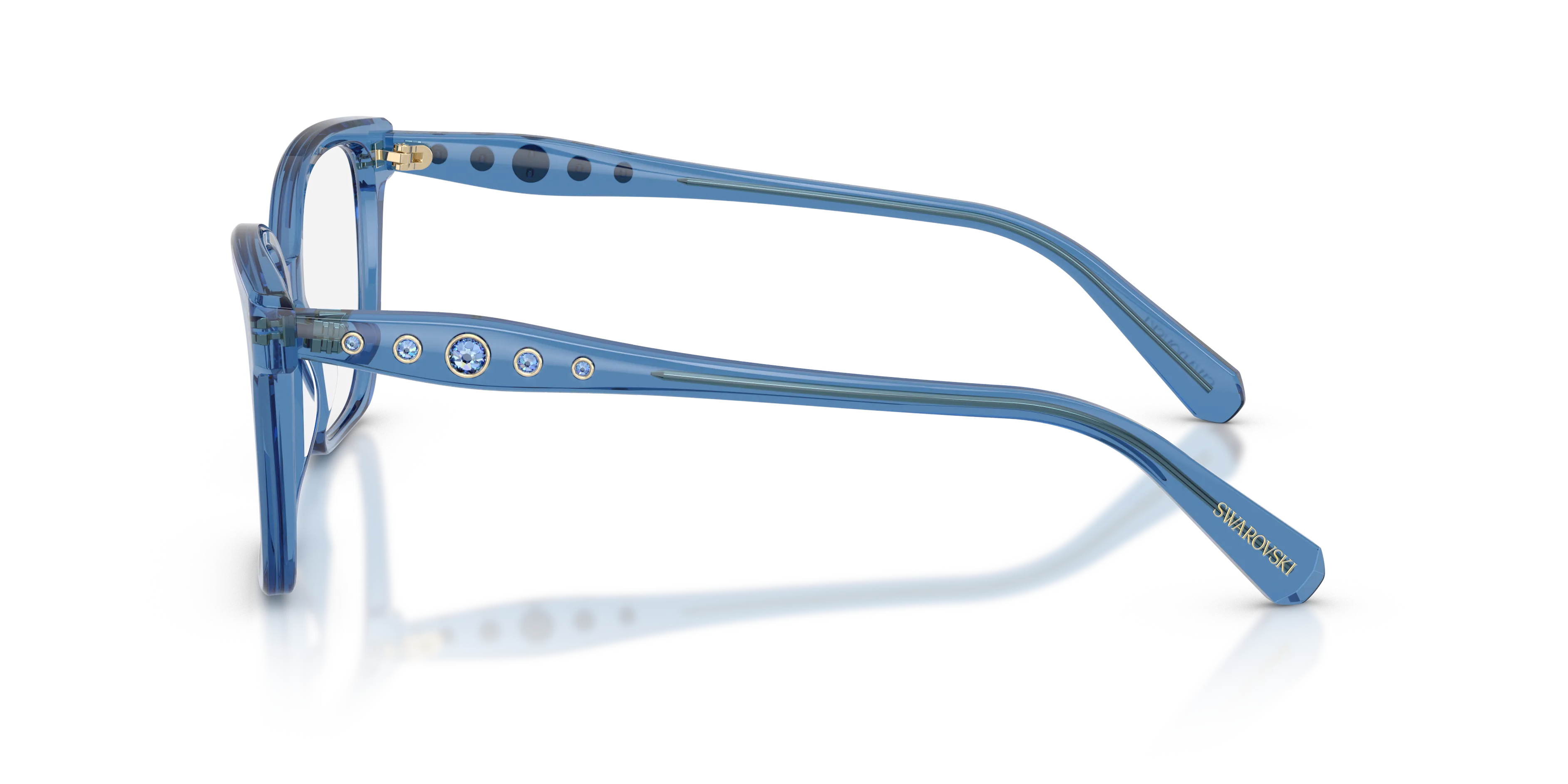 Swarovski SK2061 1100 Montature da vista Acetato Blu Trasparente Squadrata Normale - immagine 4