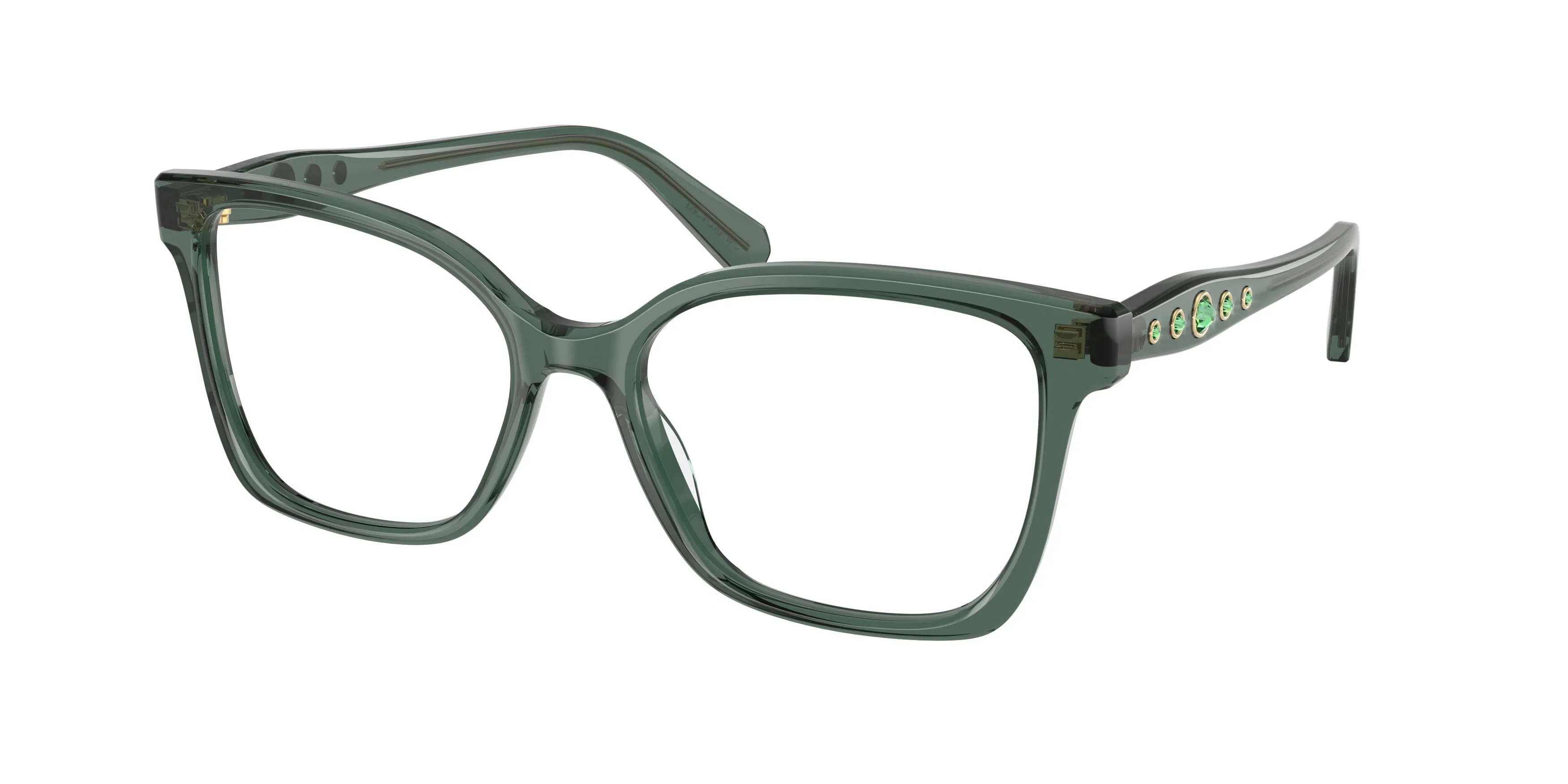 Swarovski SK2061 1043 Montature da vista Acetato Verde Trasparente Squadrata Normale - immagine 1