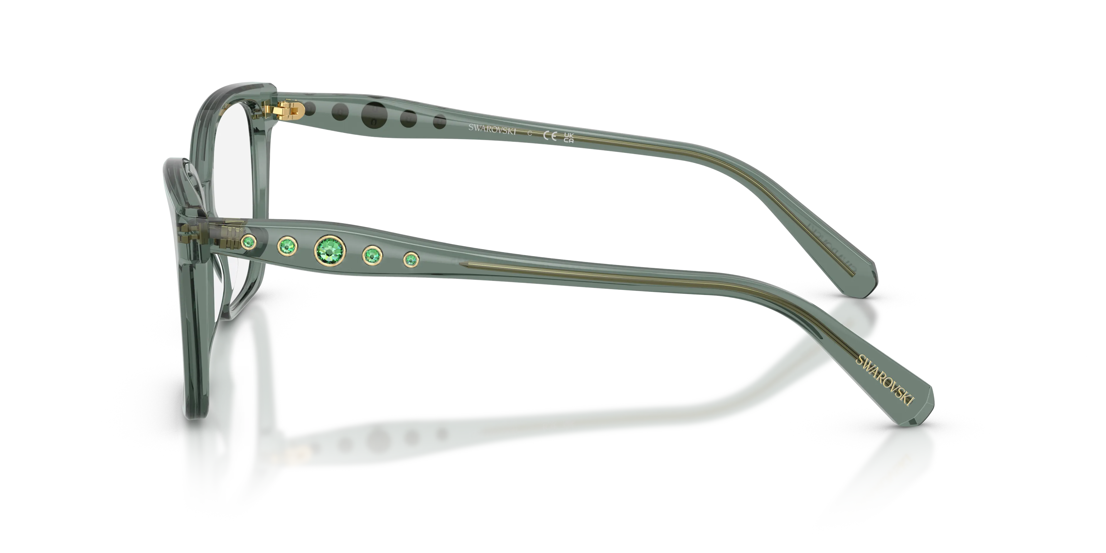 Swarovski SK2061 1043 Montature da vista Acetato Verde Trasparente Squadrata Normale - immagine 4