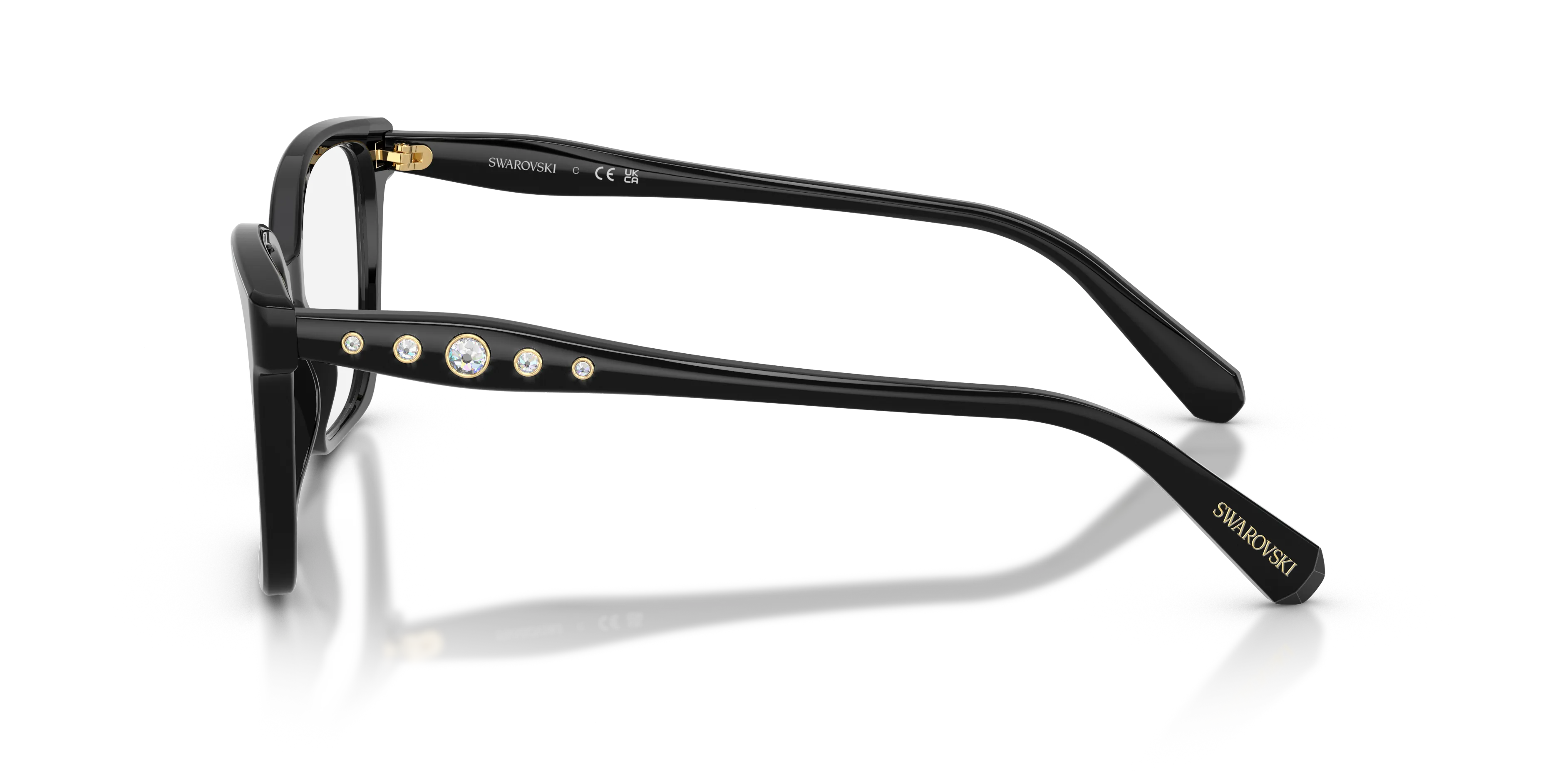 Swarovski SK2061 1001 Montature da vista Acetato Nero Trasparente Squadrata Normale - immagine 4
