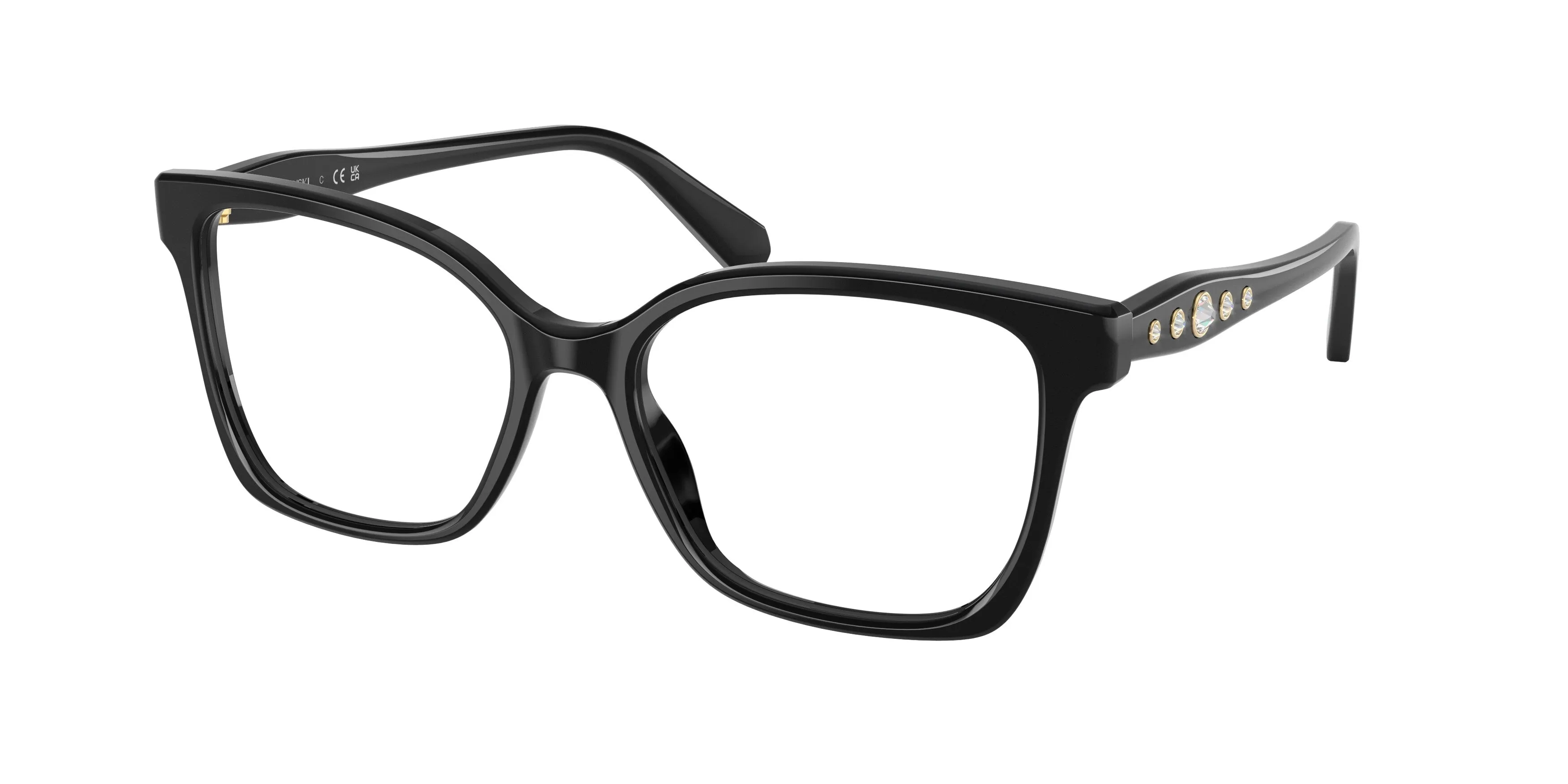 Swarovski SK2061 1001 Montature da vista Acetato Nero Trasparente Squadrata Normale - immagine 1