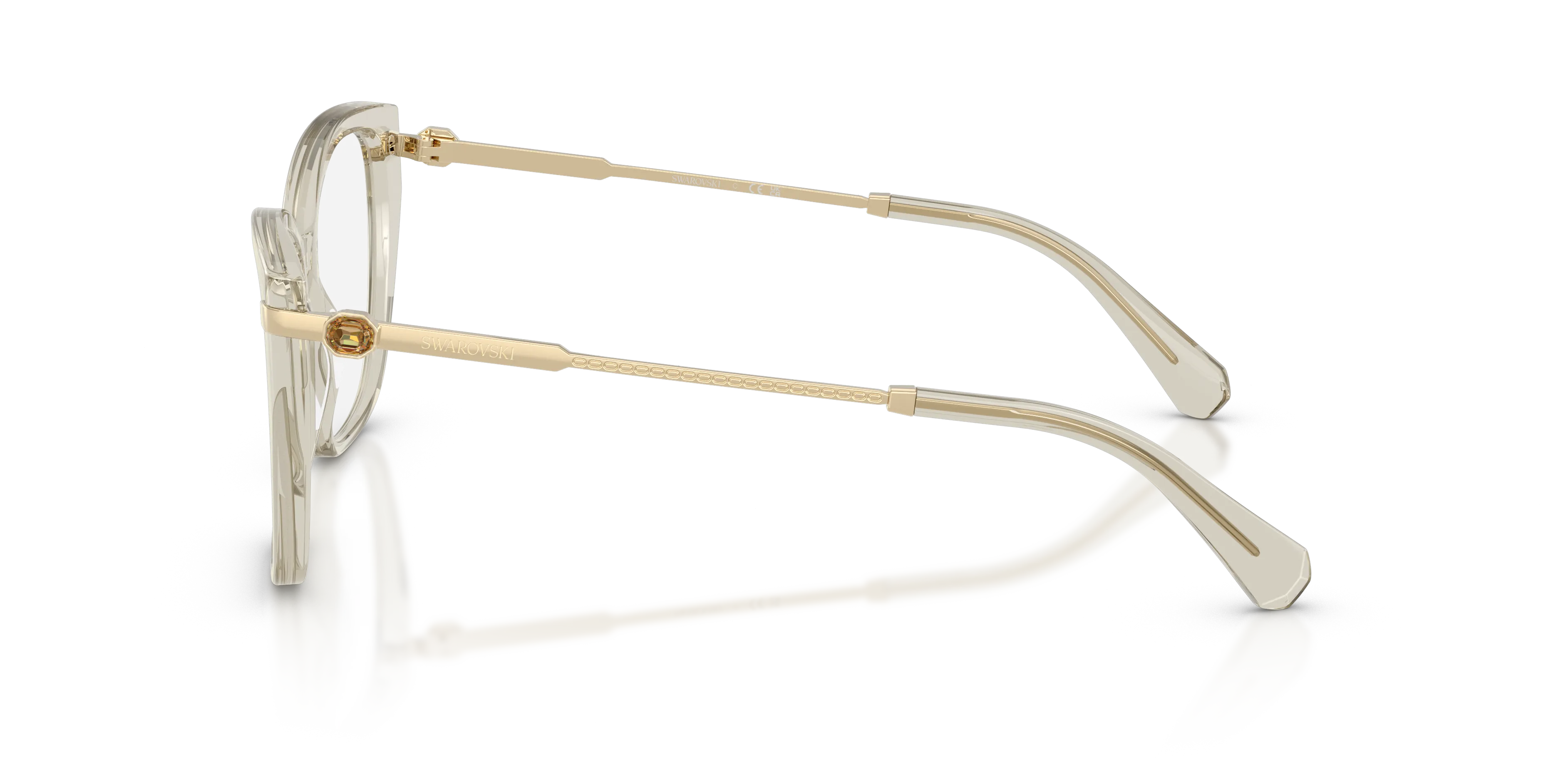 Swarovski SK2060 3003 Montature da vista Acetato Beige Trasparente Cat Eye Normale - immagine 4