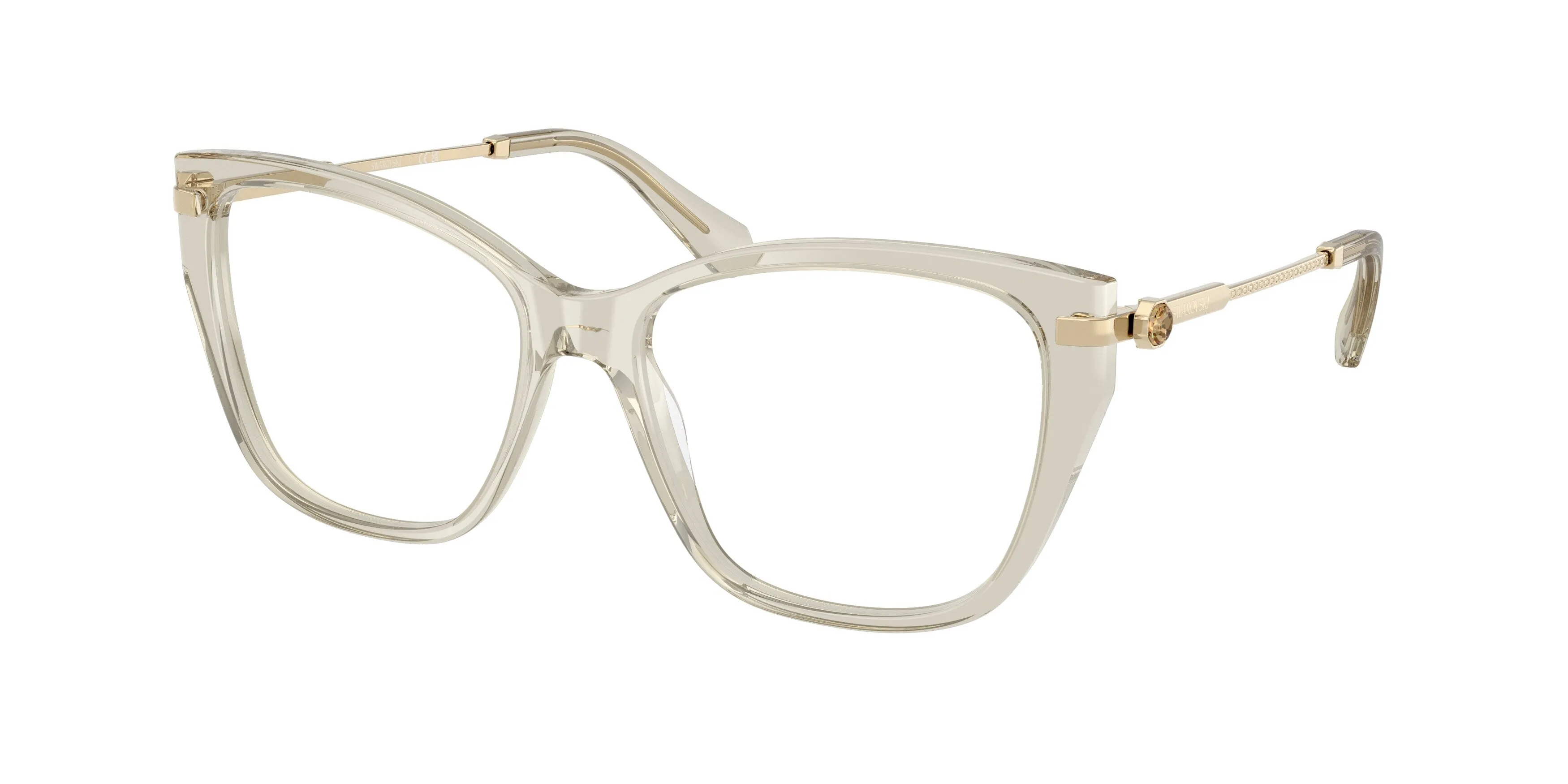 Swarovski SK2060 3003 Montature da vista Acetato Beige Trasparente Cat Eye Normale - immagine 1