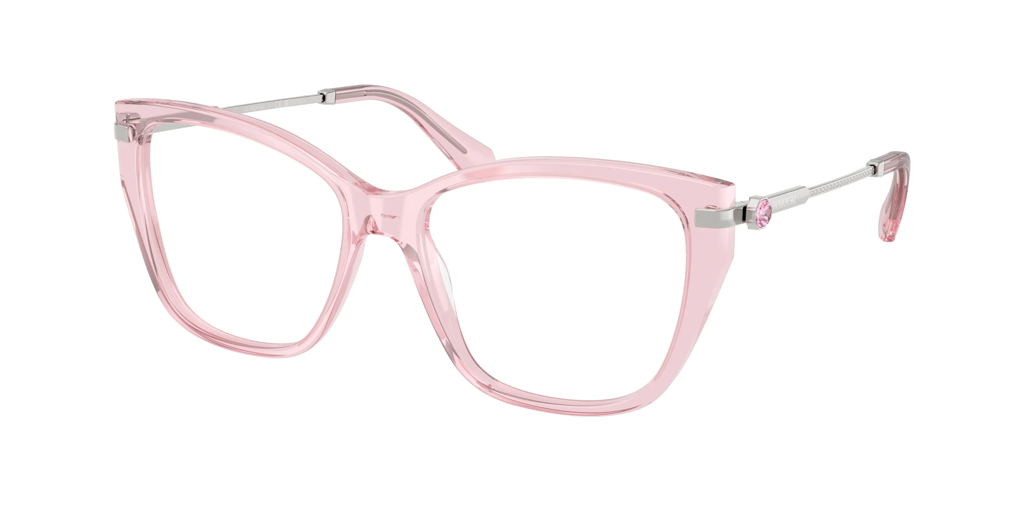 Swarovski SK2060 3001 Montature da vista Acetato Rosa Trasparente Cat Eye Normale - immagine 1