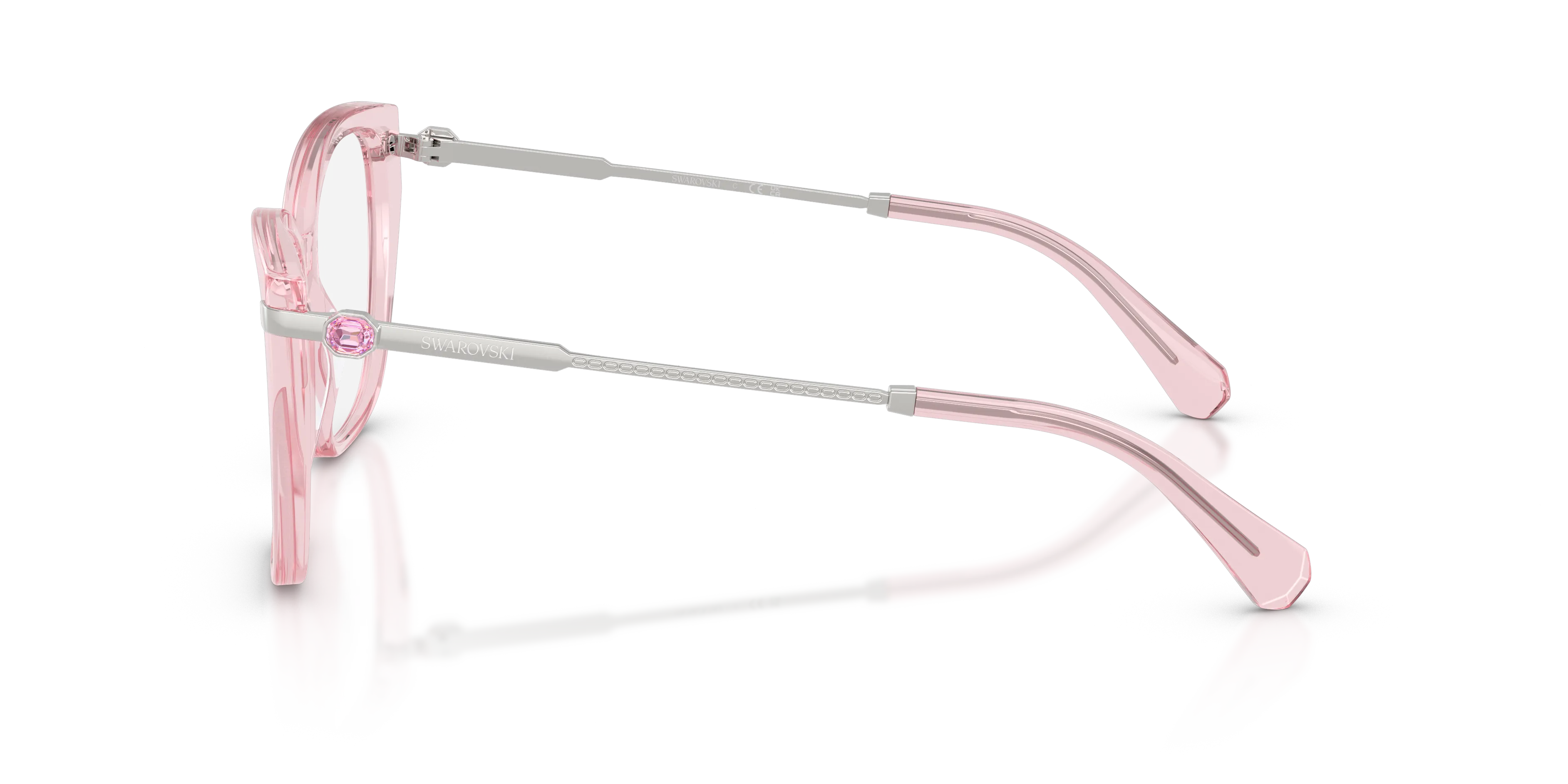 Swarovski SK2060 3001 Montature da vista Acetato Rosa Trasparente Cat Eye Normale - immagine 4