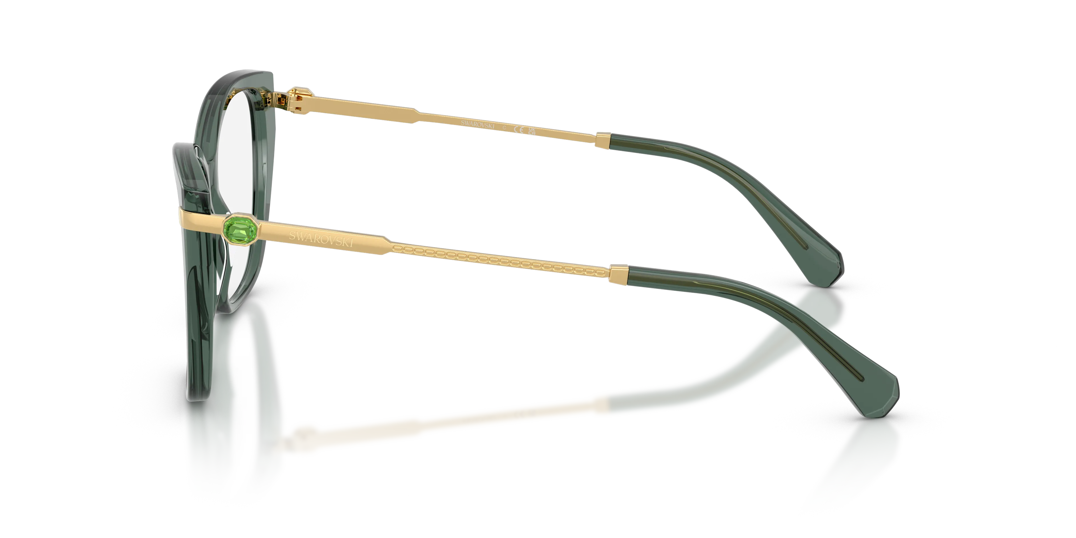 Swarovski SK2060 1043 Montature da vista Acetato Verde Trasparente Cat Eye Normale - immagine 4