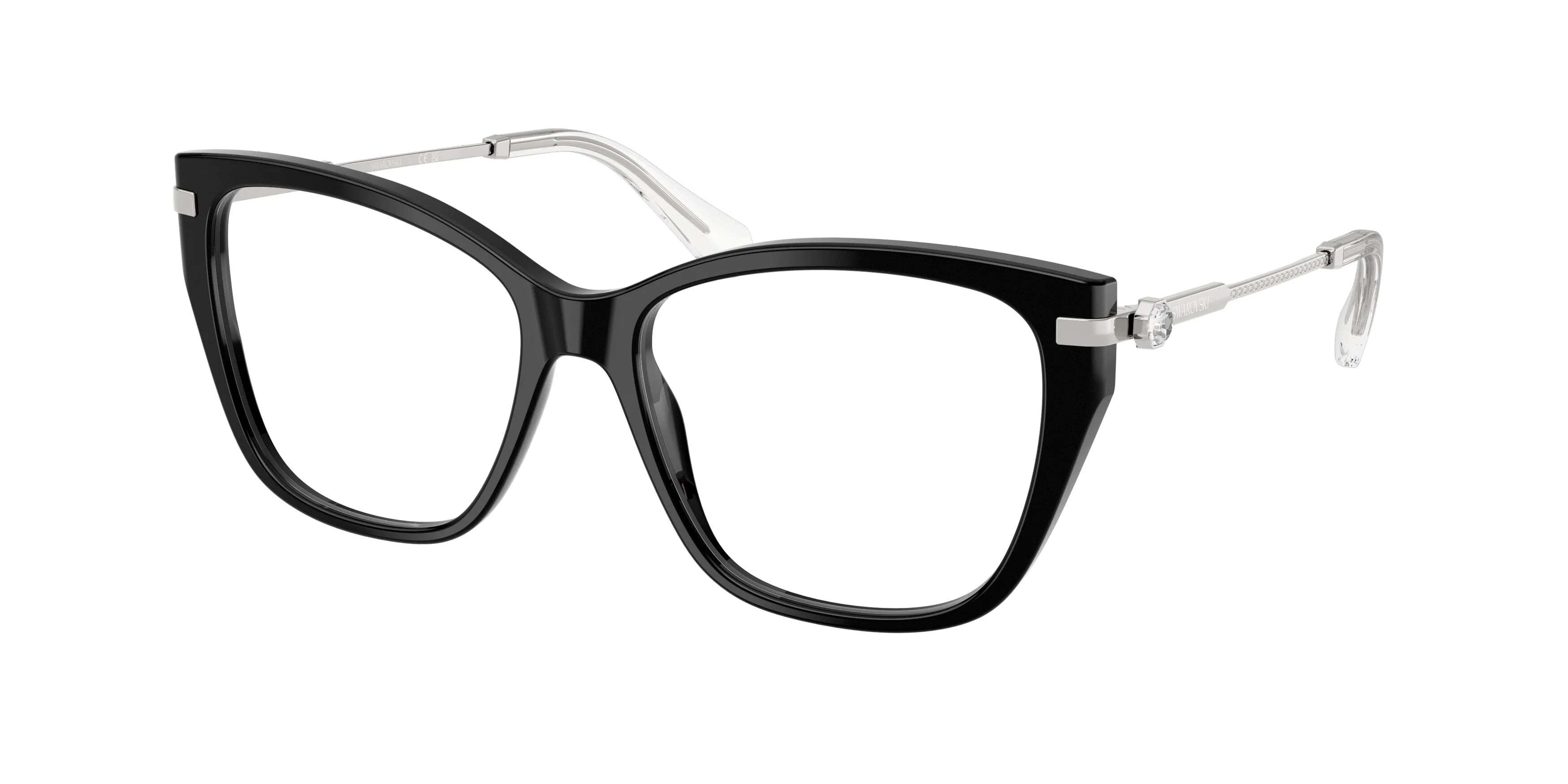Swarovski SK2060 1038 Montature da vista Acetato Nero Trasparente Cat Eye Normale - immagine 1