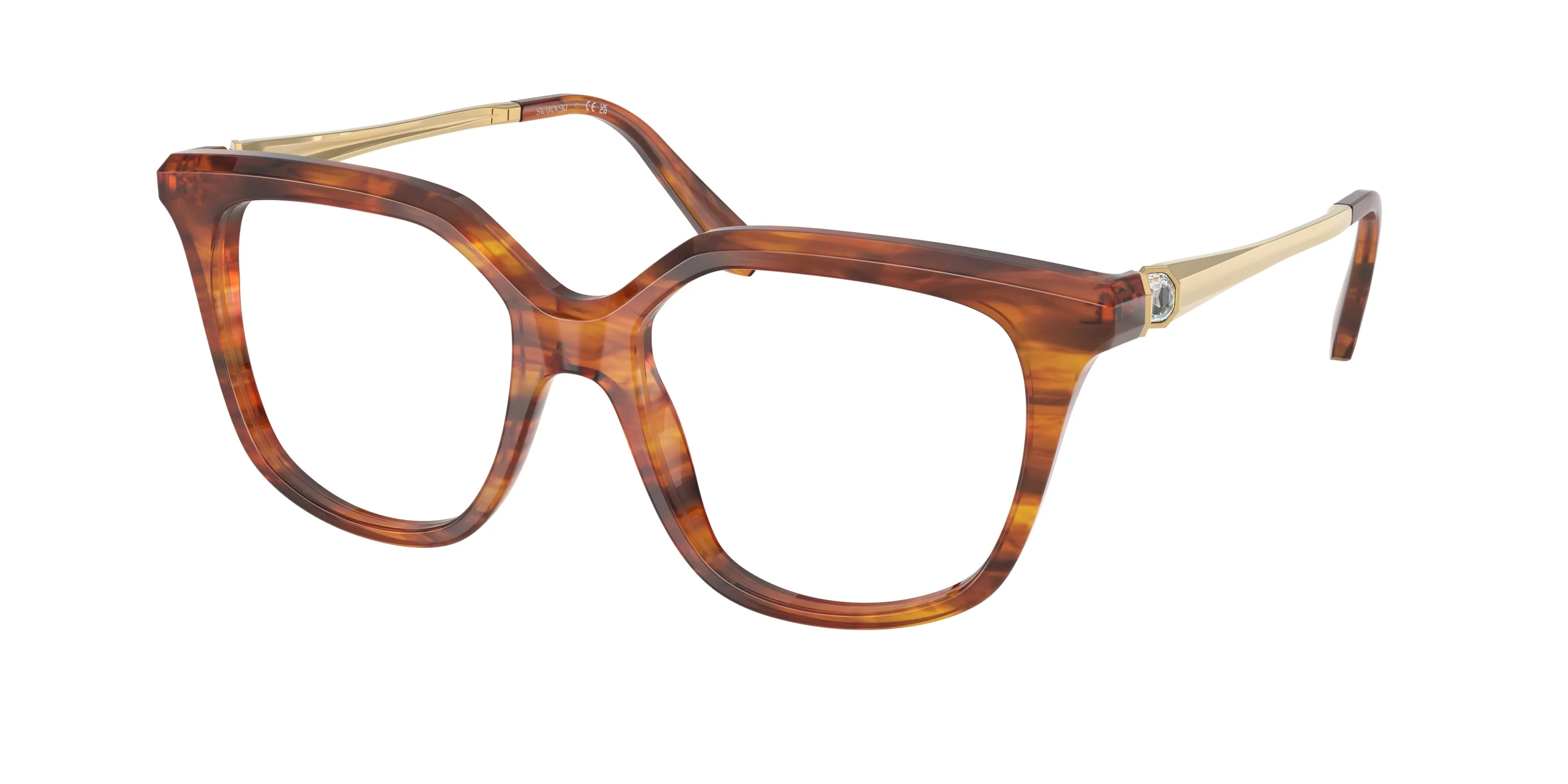 Swarovski SK2059 1091 Montature da vista Acetato Marrone Trasparente Squadrata Normale - immagine 1