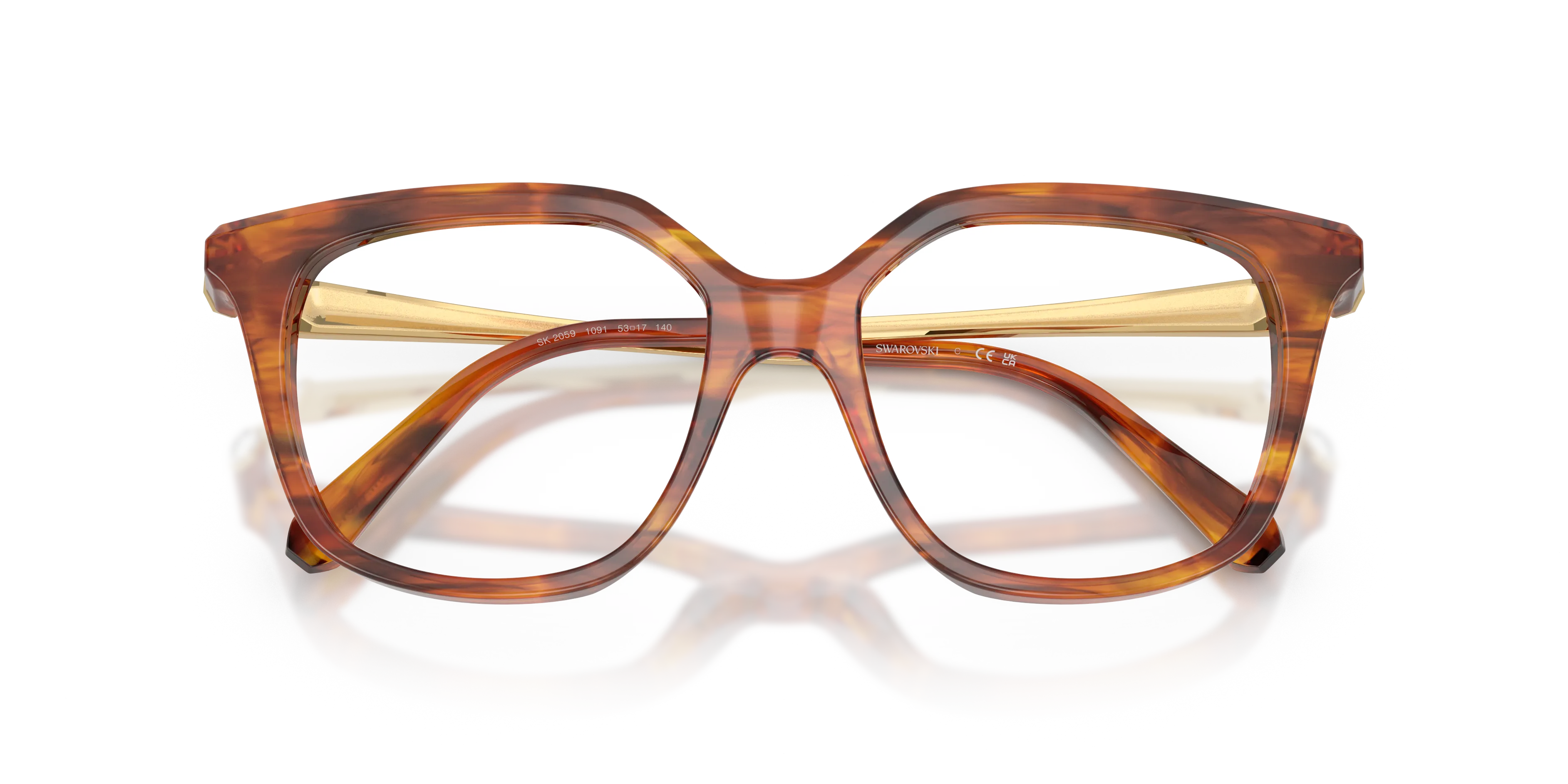 Swarovski SK2059 1091 Montature da vista Acetato Marrone Trasparente Squadrata Normale - immagine 2