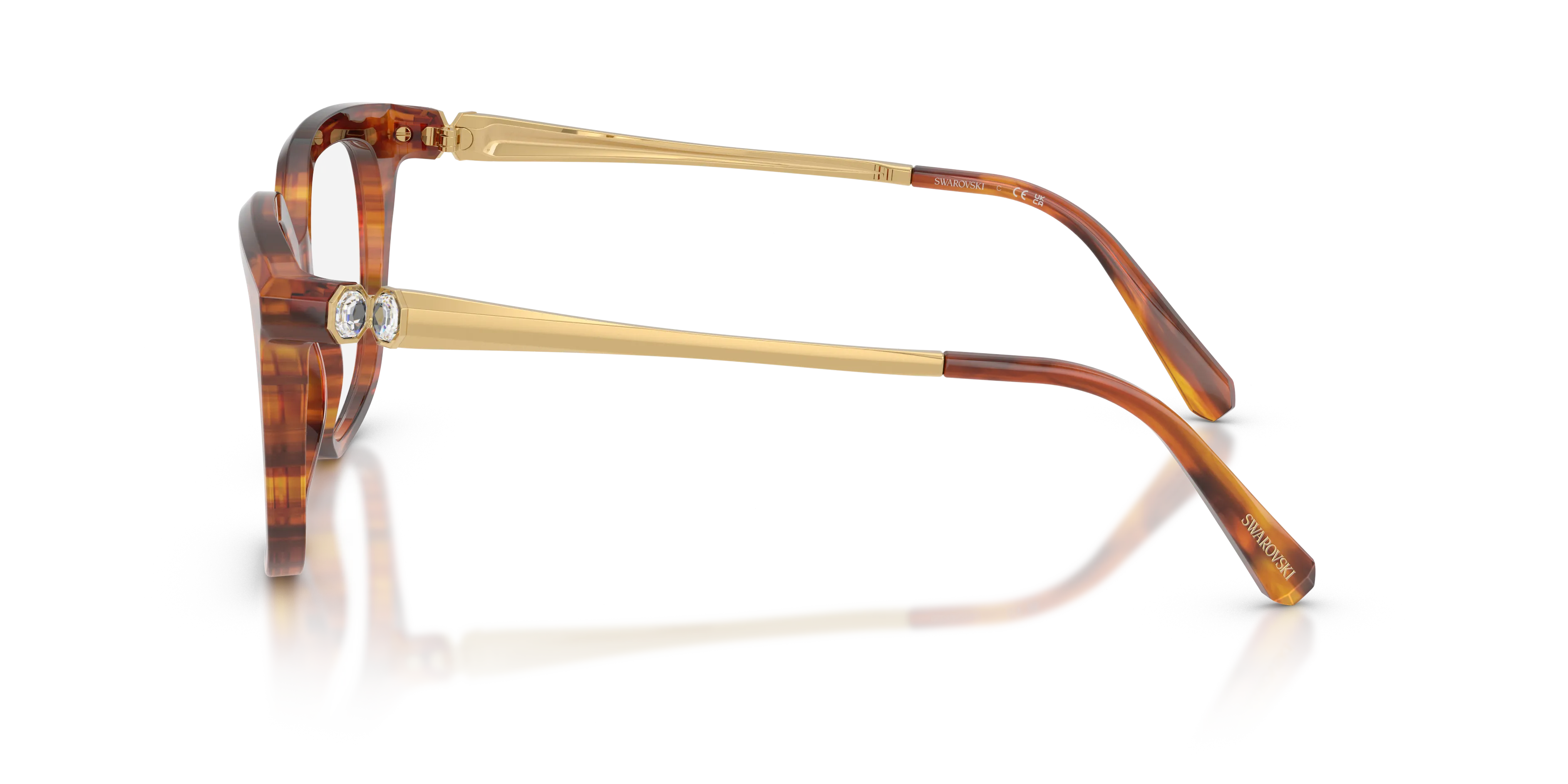 Swarovski SK2059 1091 Montature da vista Acetato Marrone Trasparente Squadrata Normale - immagine 4