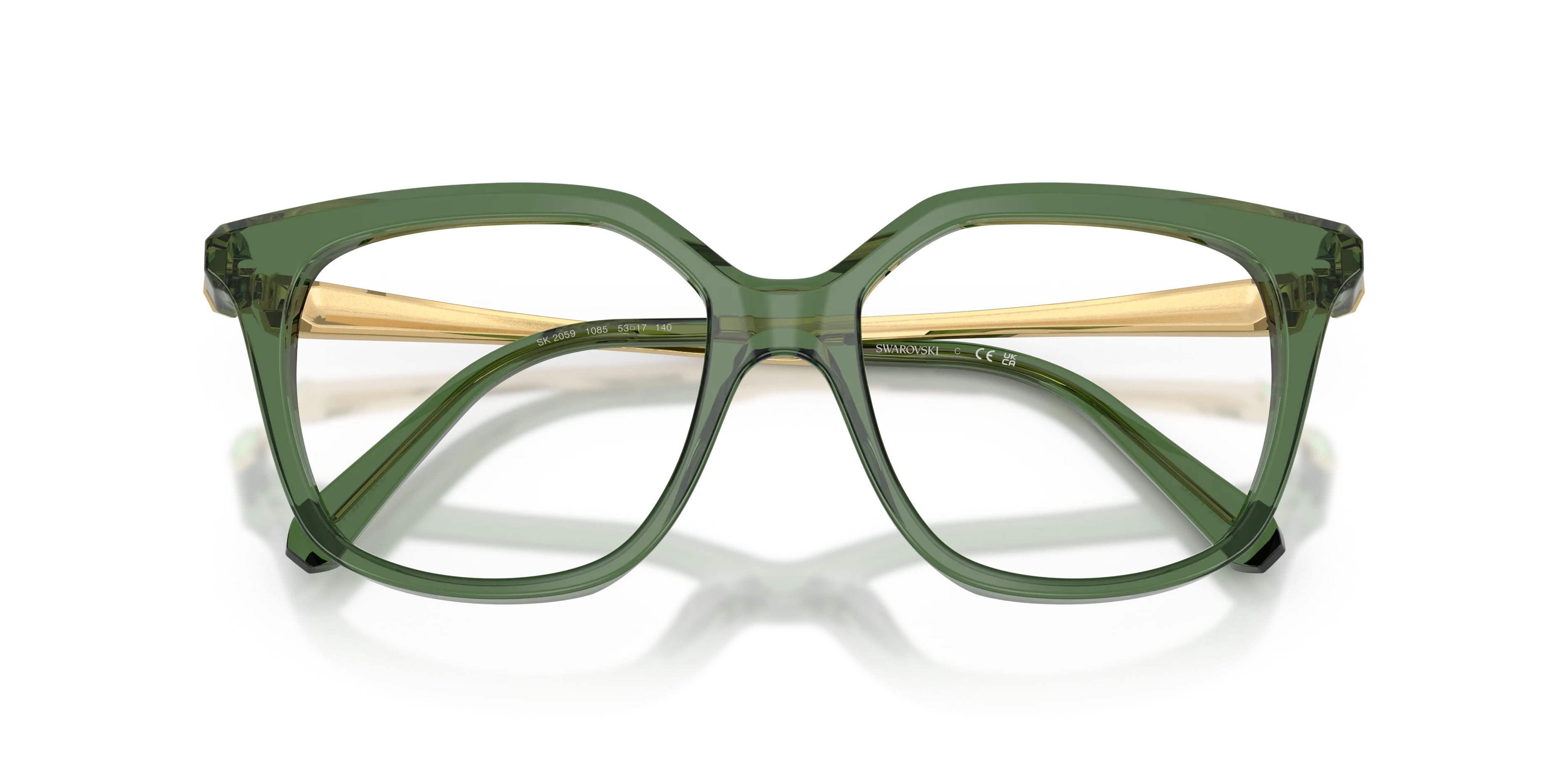 Swarovski SK2059 1085 Montature da vista Acetato Verde Trasparente Squadrata Normale - immagine 2