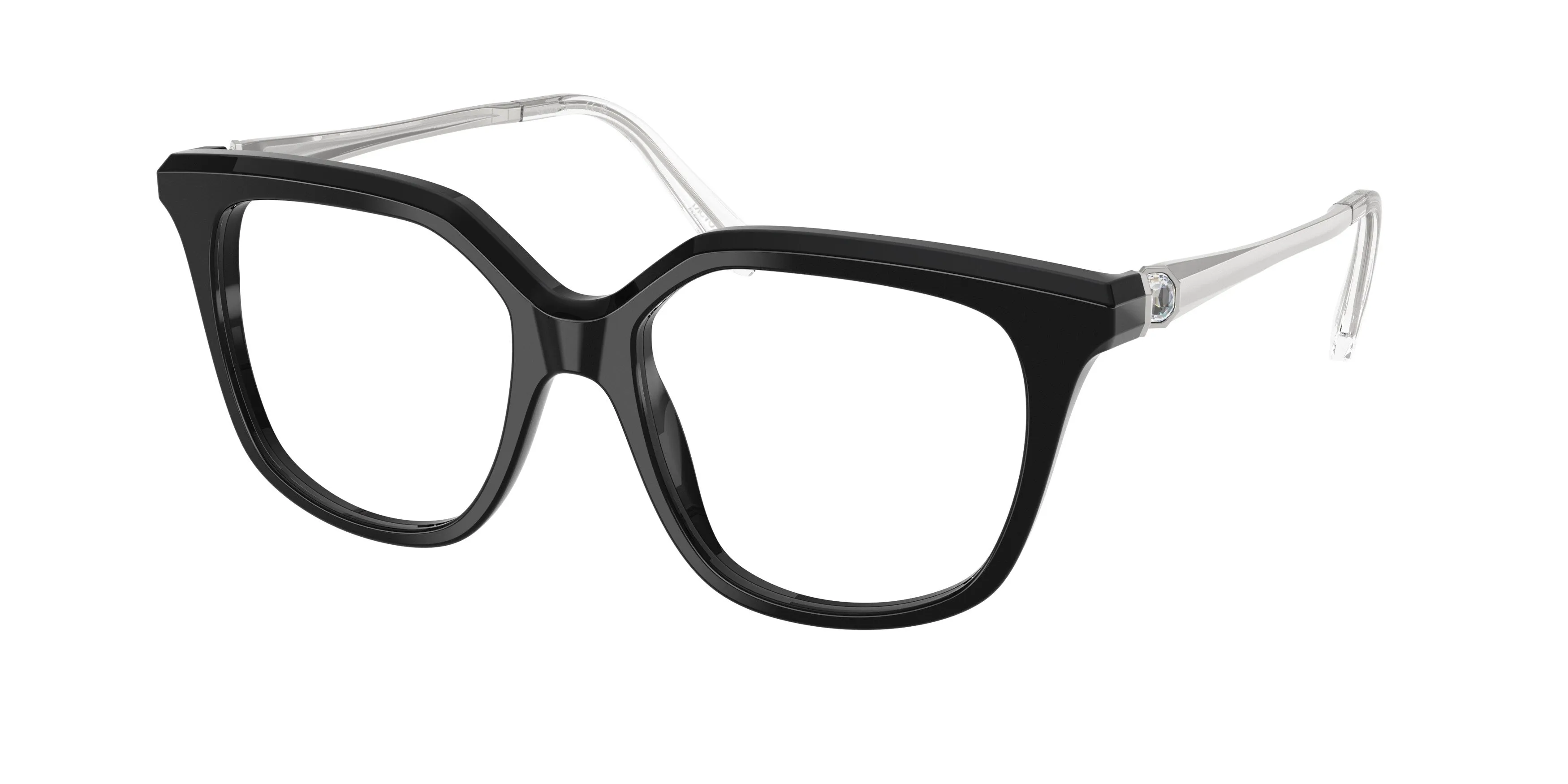 Swarovski SK2059 1038 Montature da vista Acetato Nero Trasparente Squadrata Normale - immagine 1
