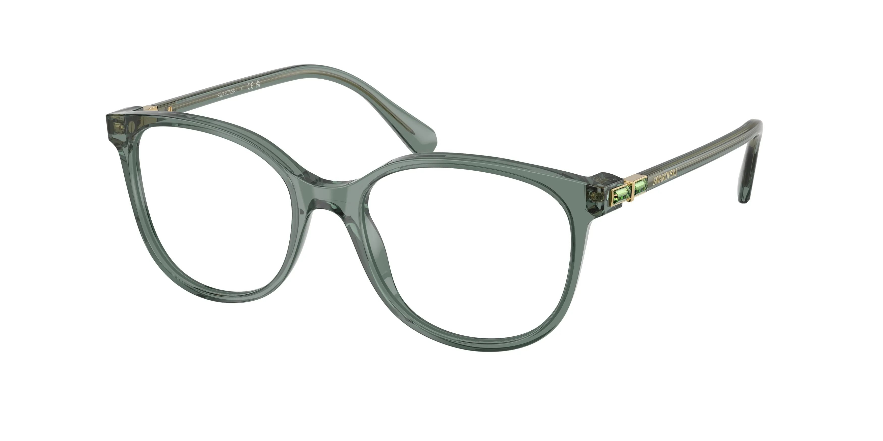 Swarovski SK2002 1043 Montature da vista Acetato Verde Trasparente Squadrata Normale - immagine 1