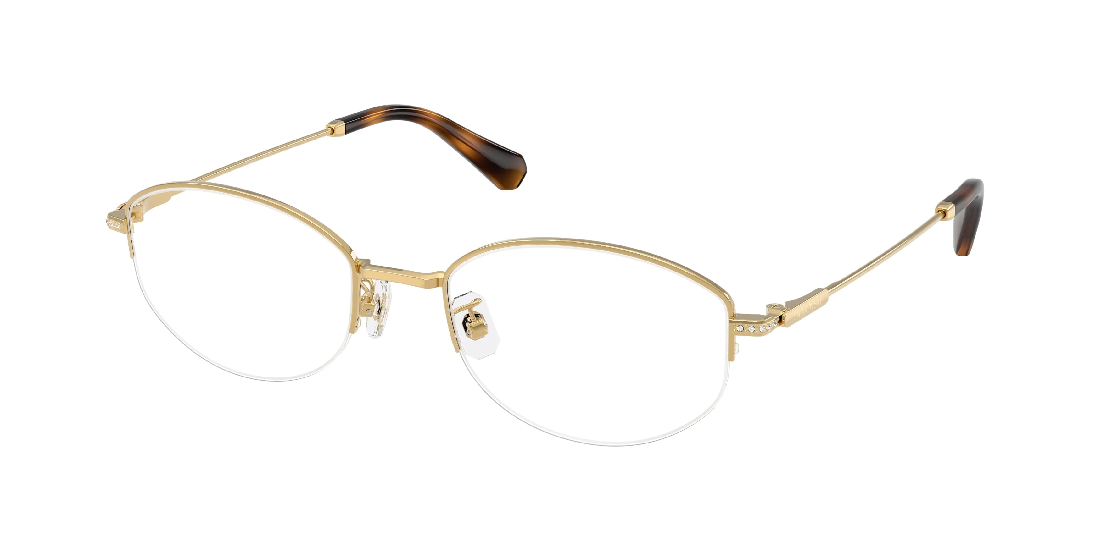 Swarovski SK1039D 4004 Montature da vista Metallo Oro Trasparente Rotonda Normale - immagine 1