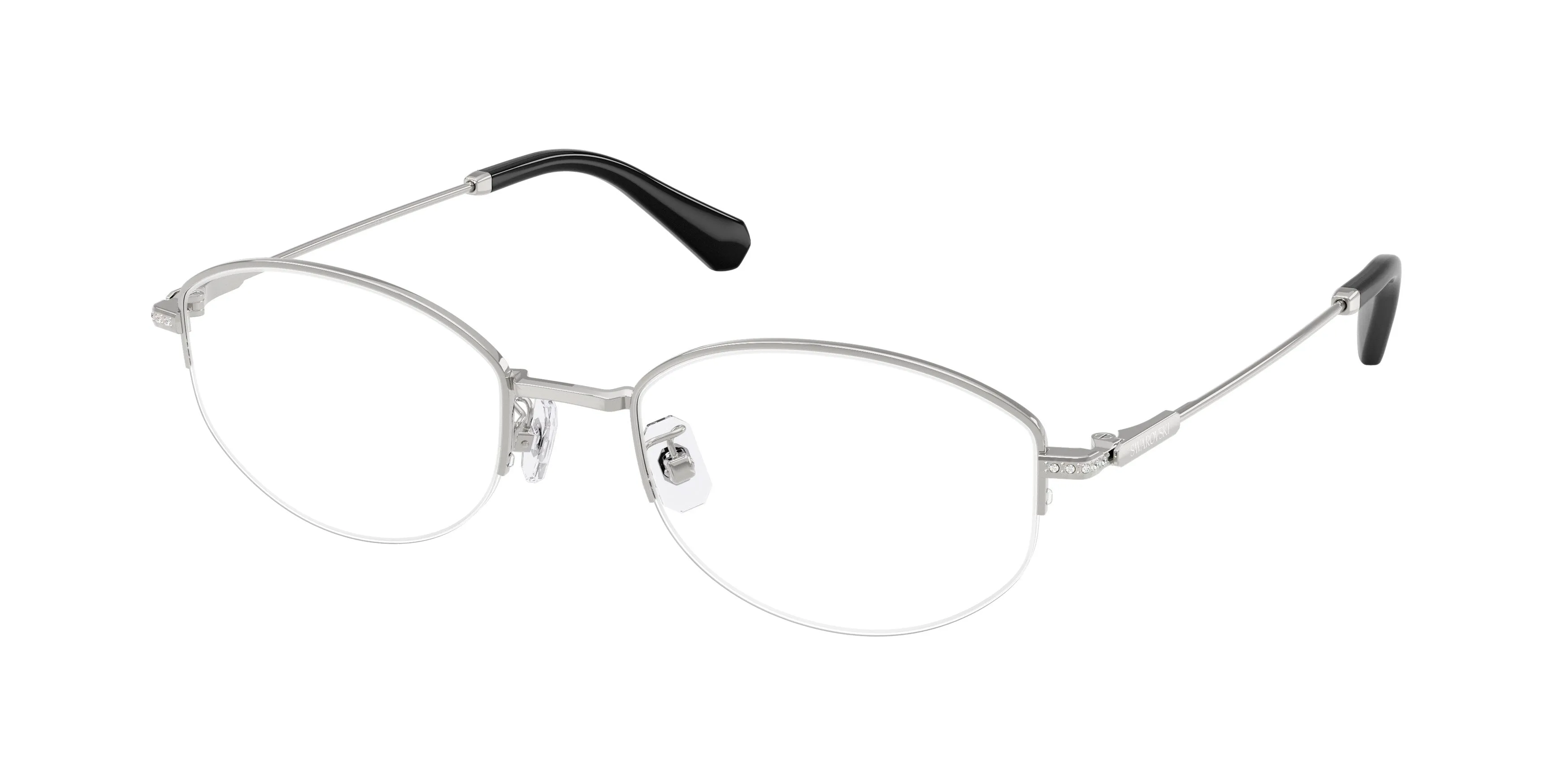 Swarovski SK1039D 4001 Montature da vista Metallo Argento Trasparente Rotonda Normale - immagine 1