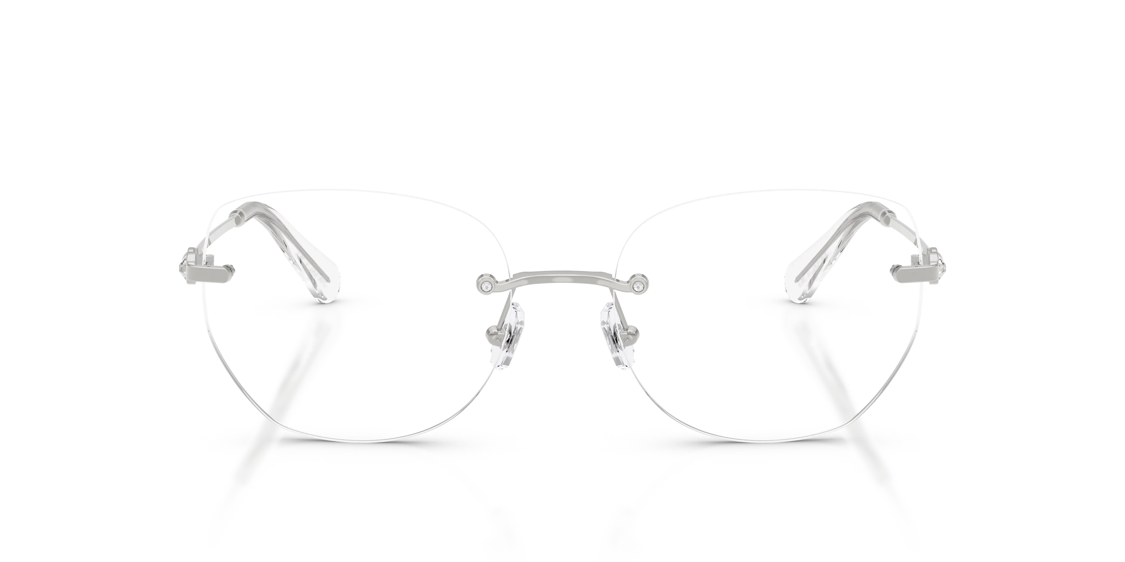 Swarovski SK1038 4001 Montature da vista Metallo Argento Trasparente Rotonda Normale - immagine 3
