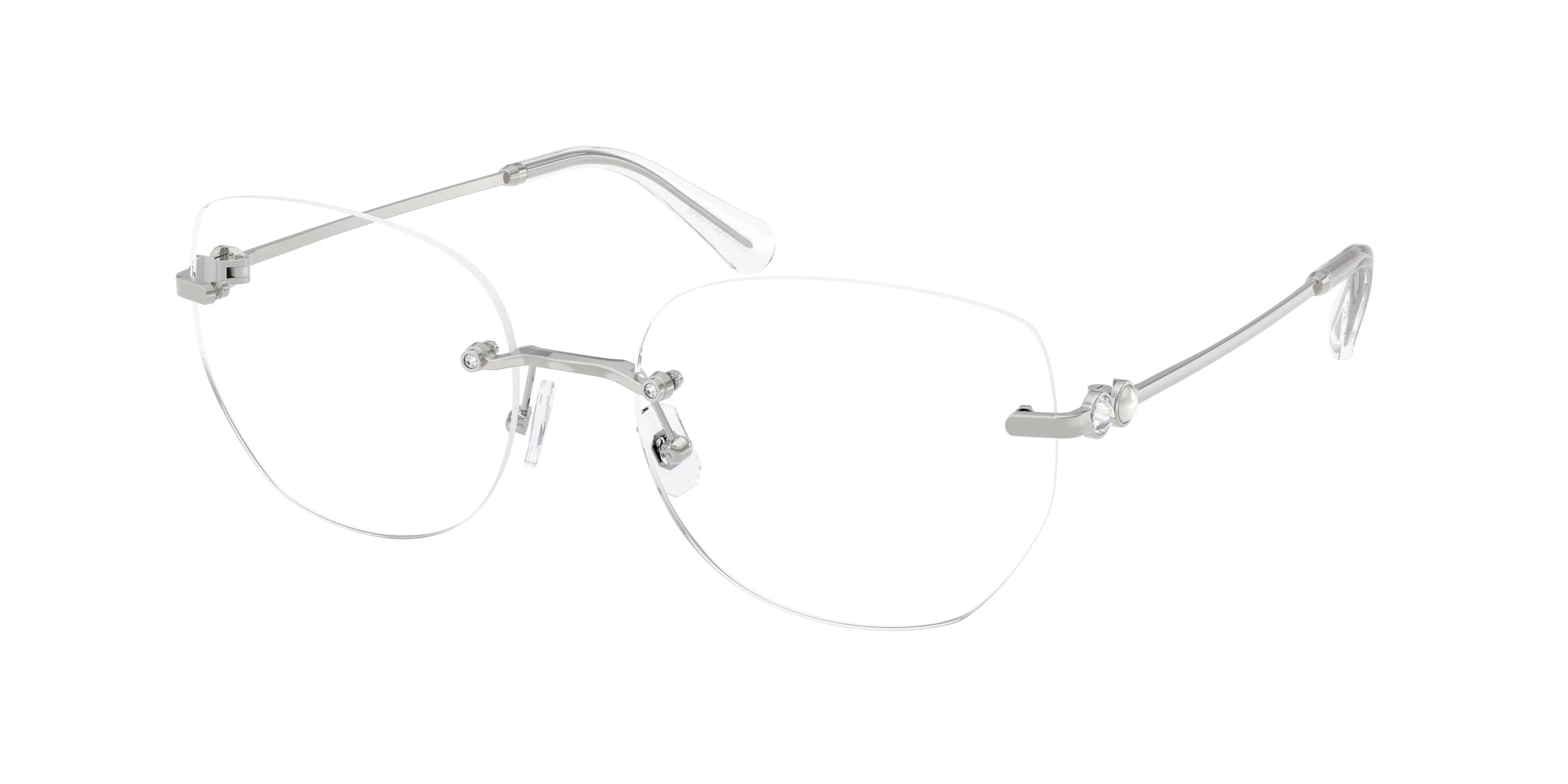 Swarovski SK1038 4001 Montature da vista Metallo Argento Trasparente Rotonda Normale - immagine 1