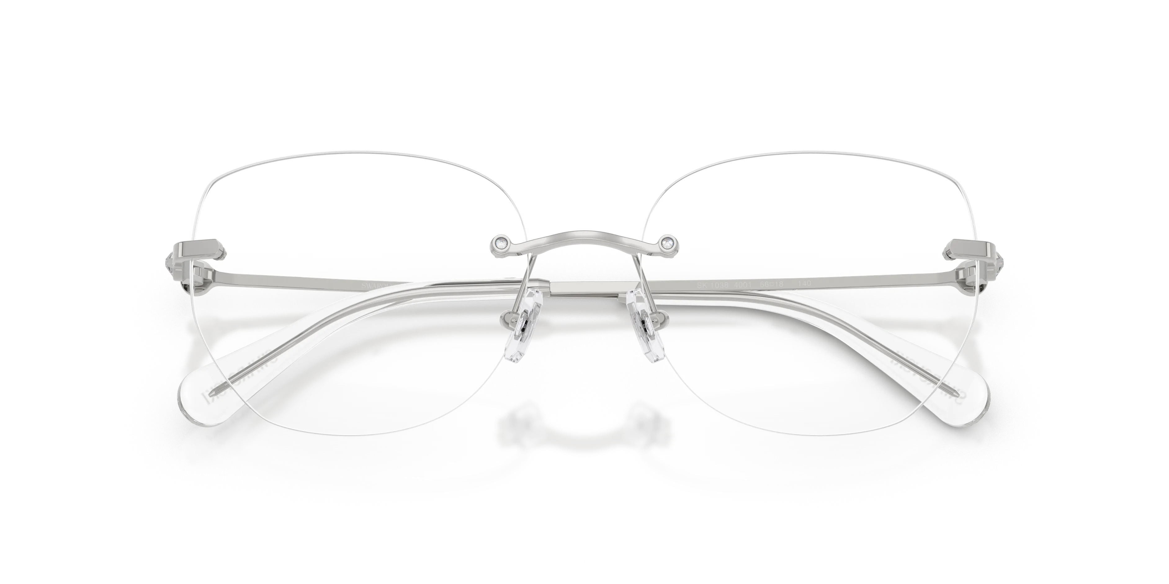 Swarovski SK1038 4001 Montature da vista Metallo Argento Trasparente Rotonda Normale - immagine 2