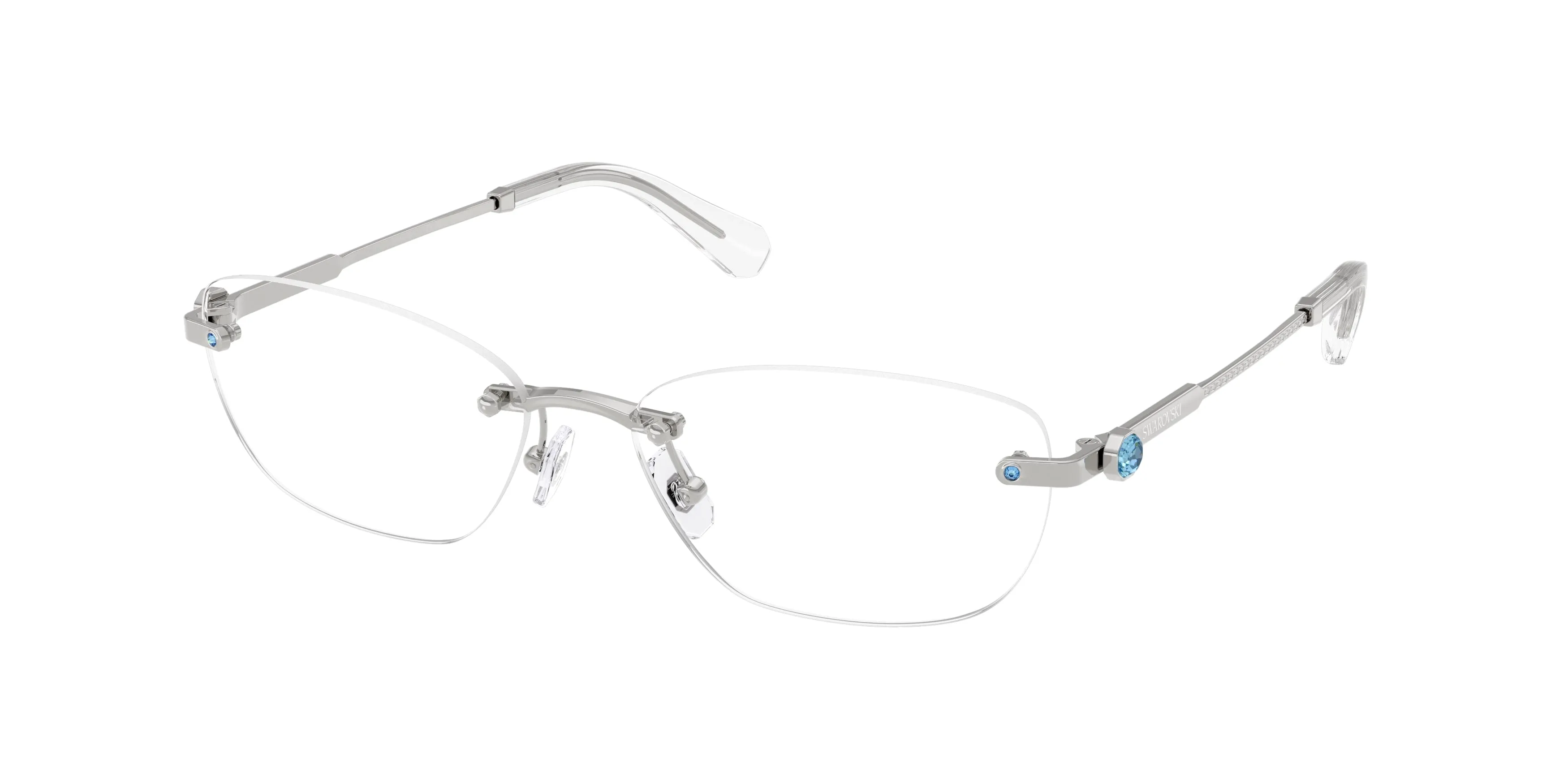 Swarovski SK1037 4020 Montature da vista Metallo Argento Trasparente Rotonda Normale - immagine 1