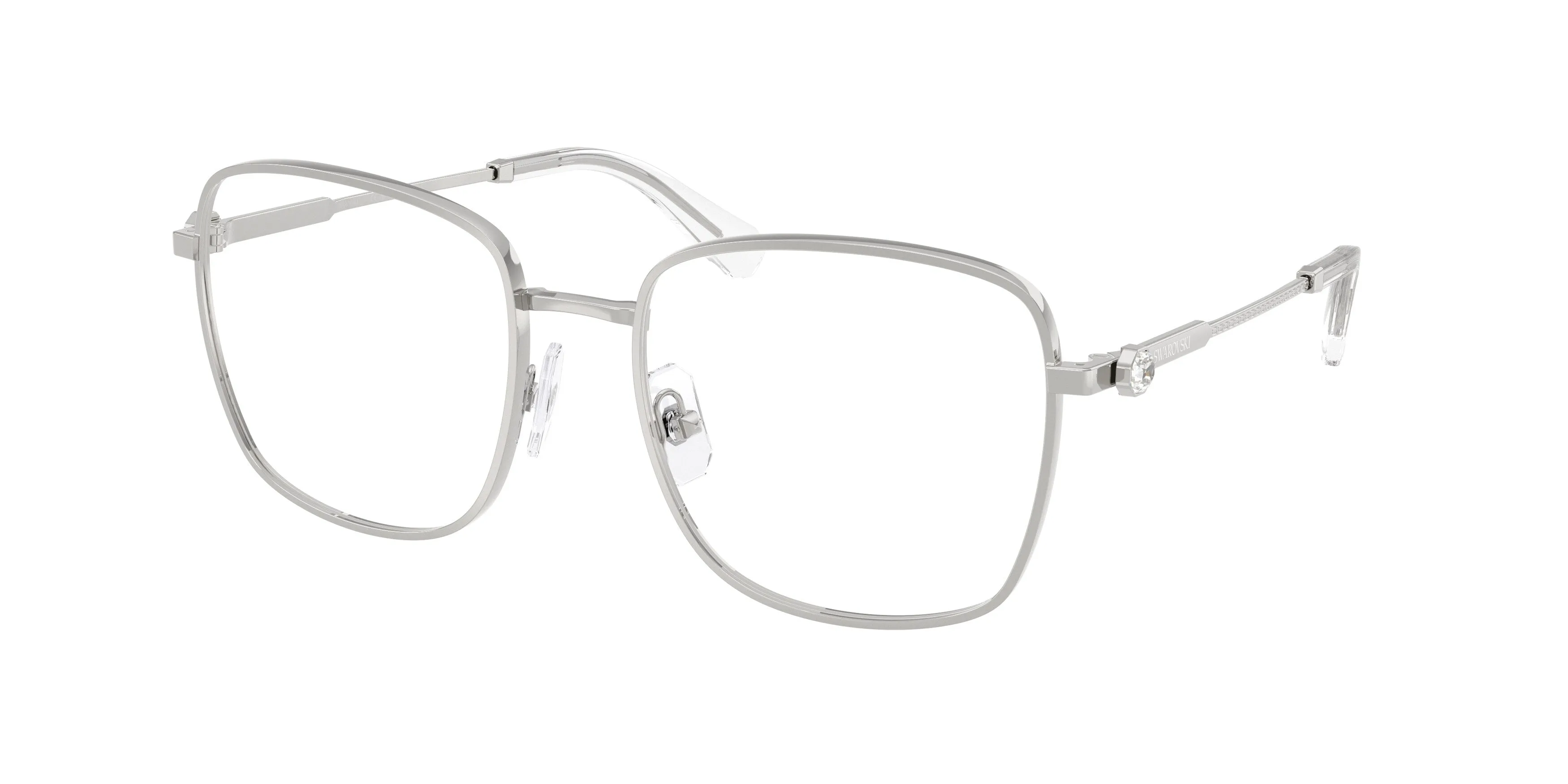 Swarovski SK1036 4001 Montature da vista Metallo Argento Trasparente Squadrata Normale - immagine 1