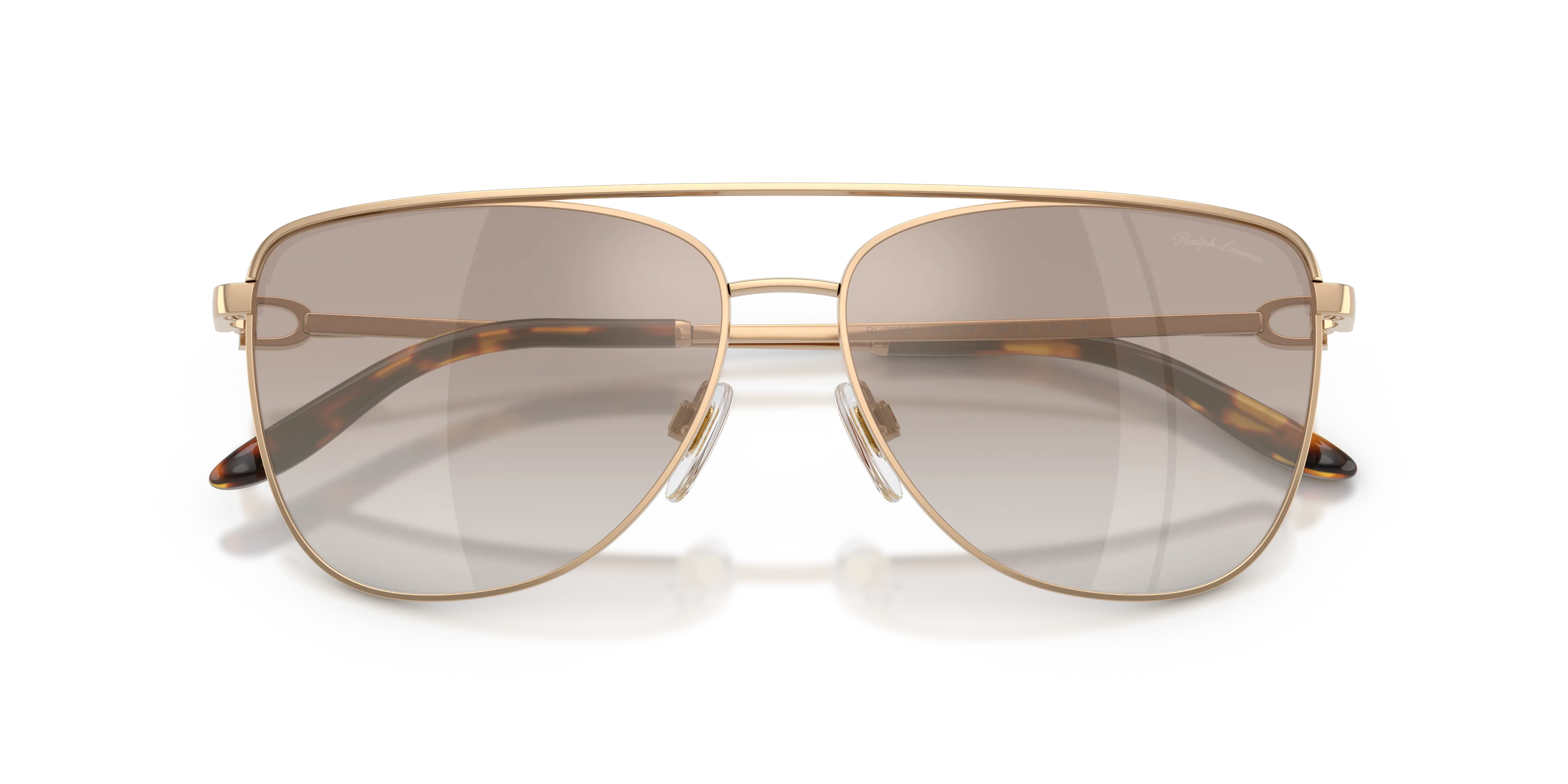 Ralph Lauren RL7096 94876E Occhiali da sole Metallo Oro Marrone Pilot Normale Sfumato - immagine 2
