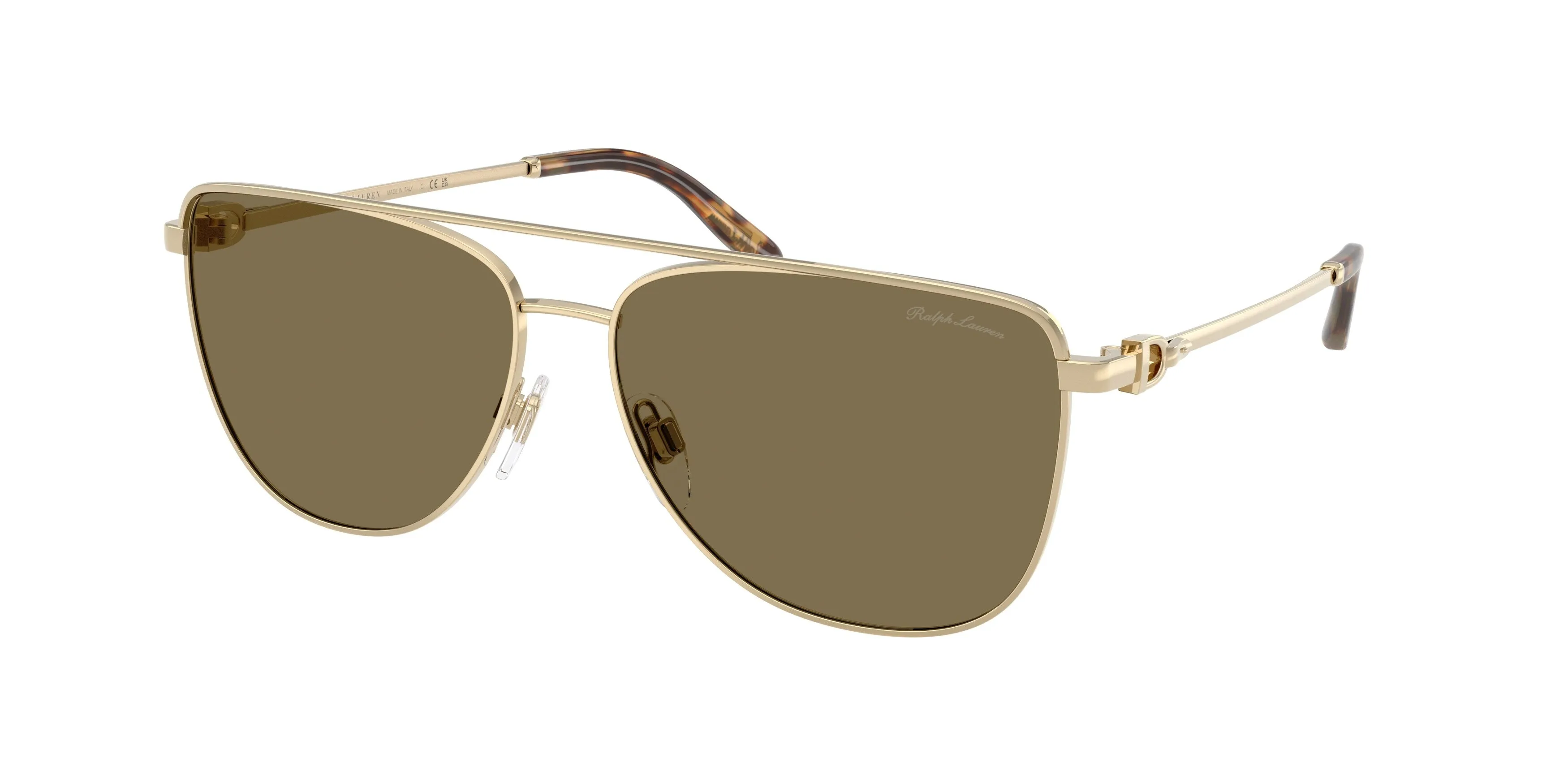 Ralph Lauren RL7096 911673 Occhiali da sole Metallo Oro Marrone Pilot Normale - immagine 1