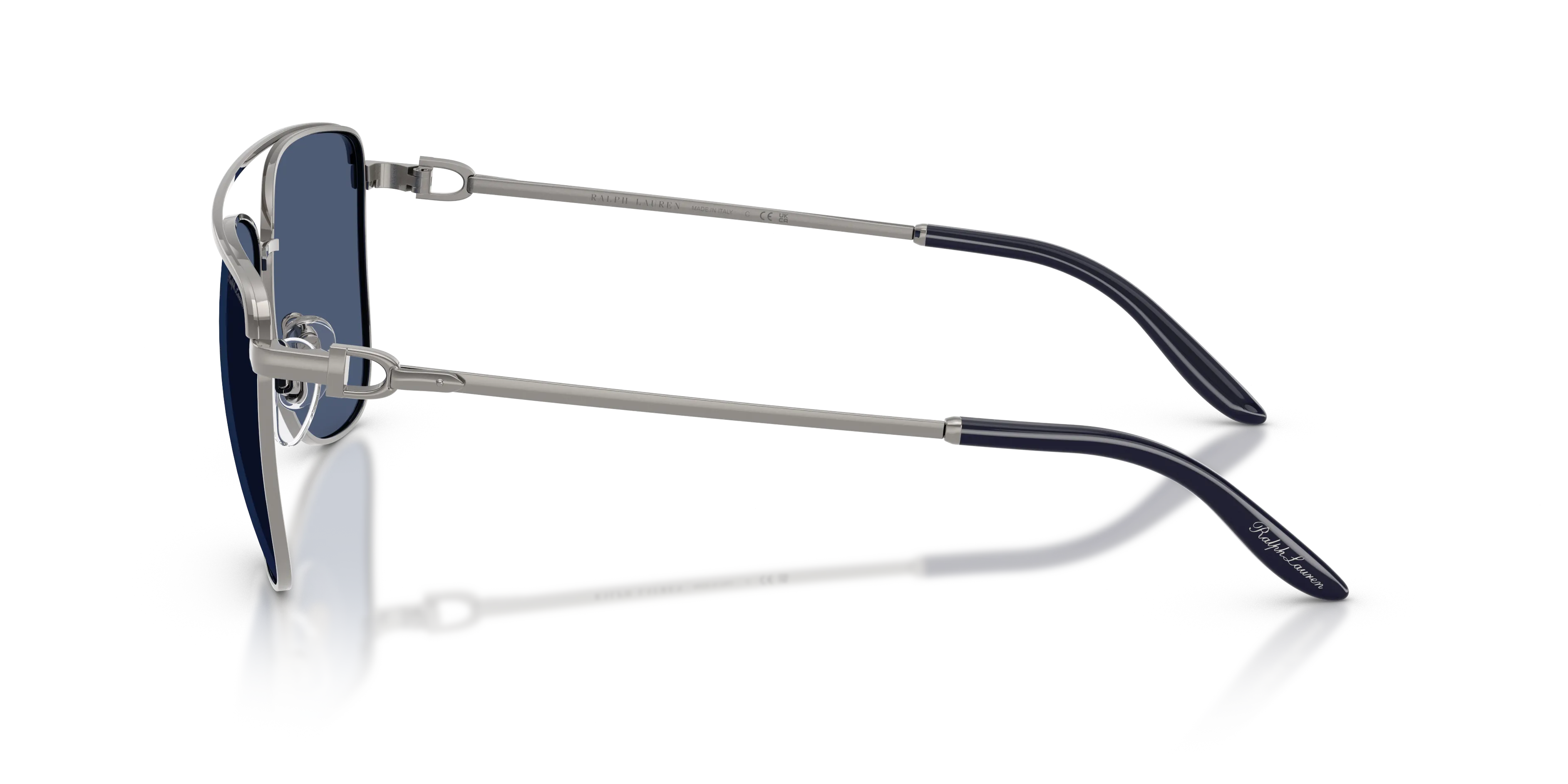 Ralph Lauren RL7096 900280 Occhiali da sole Metallo Grigio Blu Pilot Normale - immagine 4