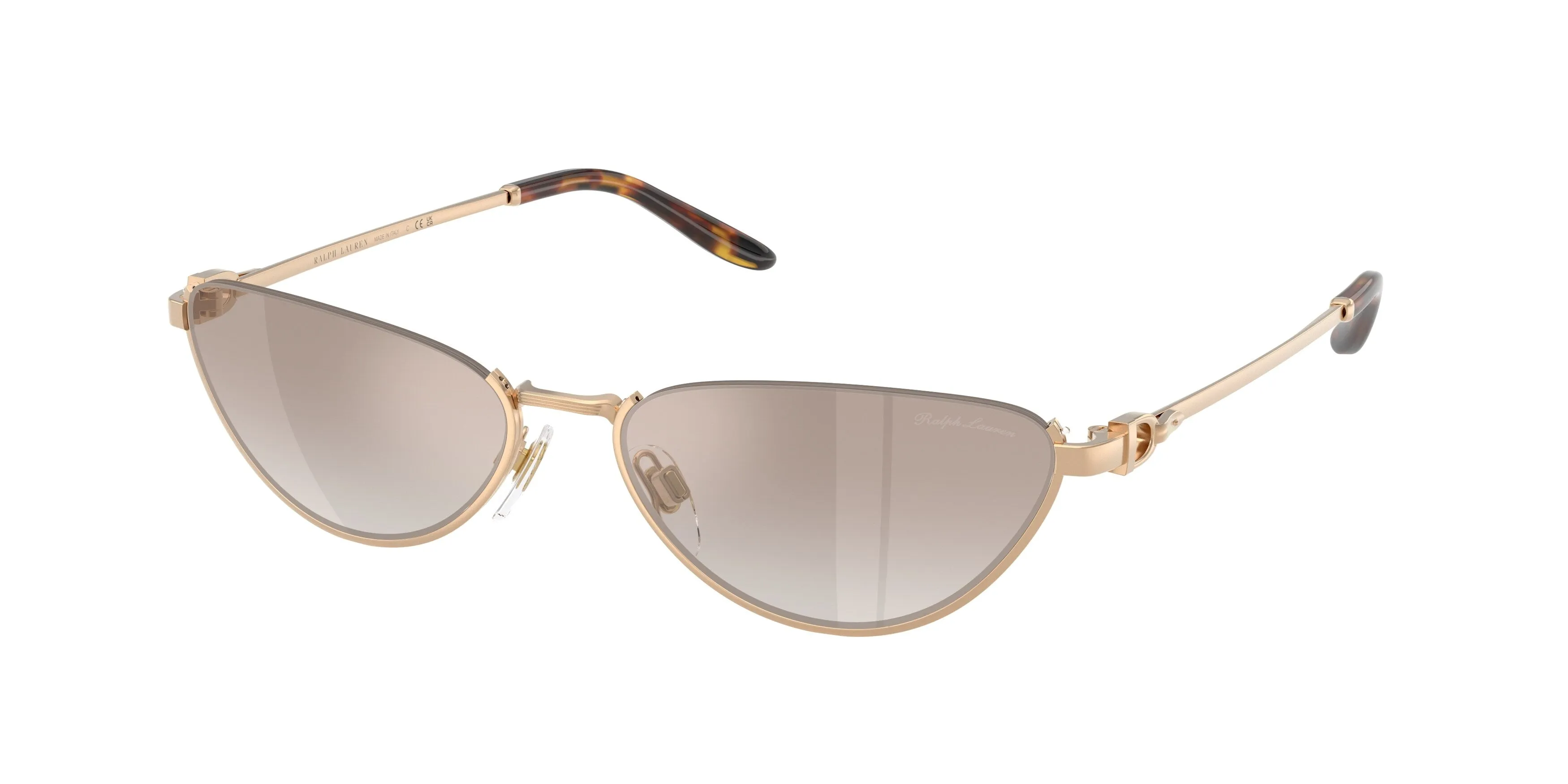 Ralph Lauren RL7095 94876E Occhiali da sole Metallo Oro Marrone Cat Eye Normale Sfumato - immagine 1