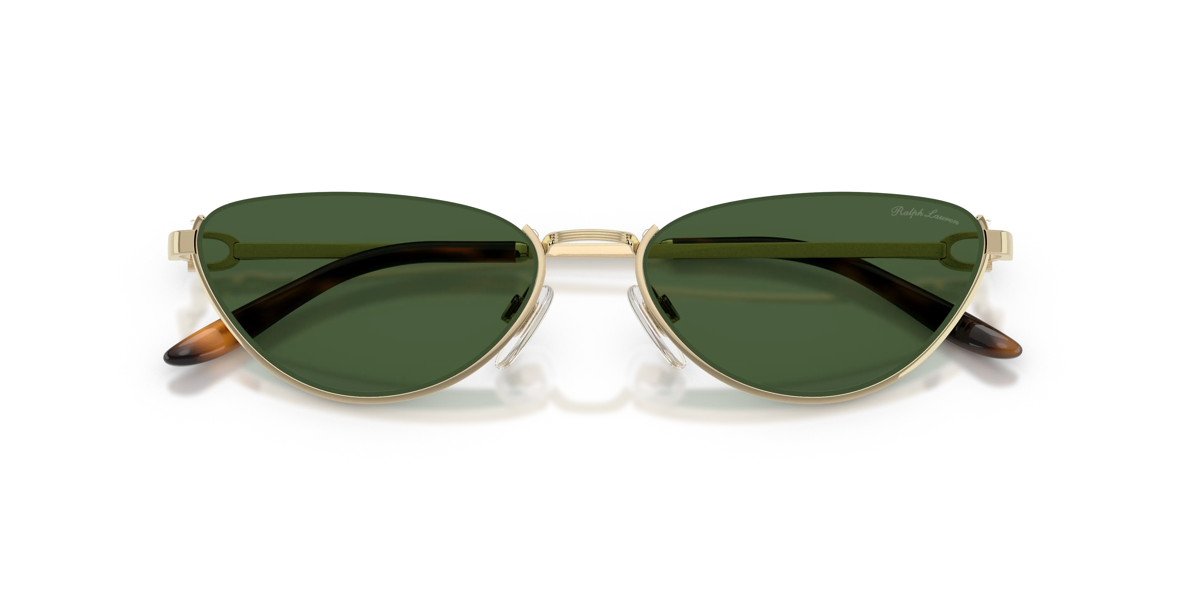 Ralph Lauren RL7095 911671 Occhiali da sole Metallo Oro Verde Cat Eye Normale - immagine 2