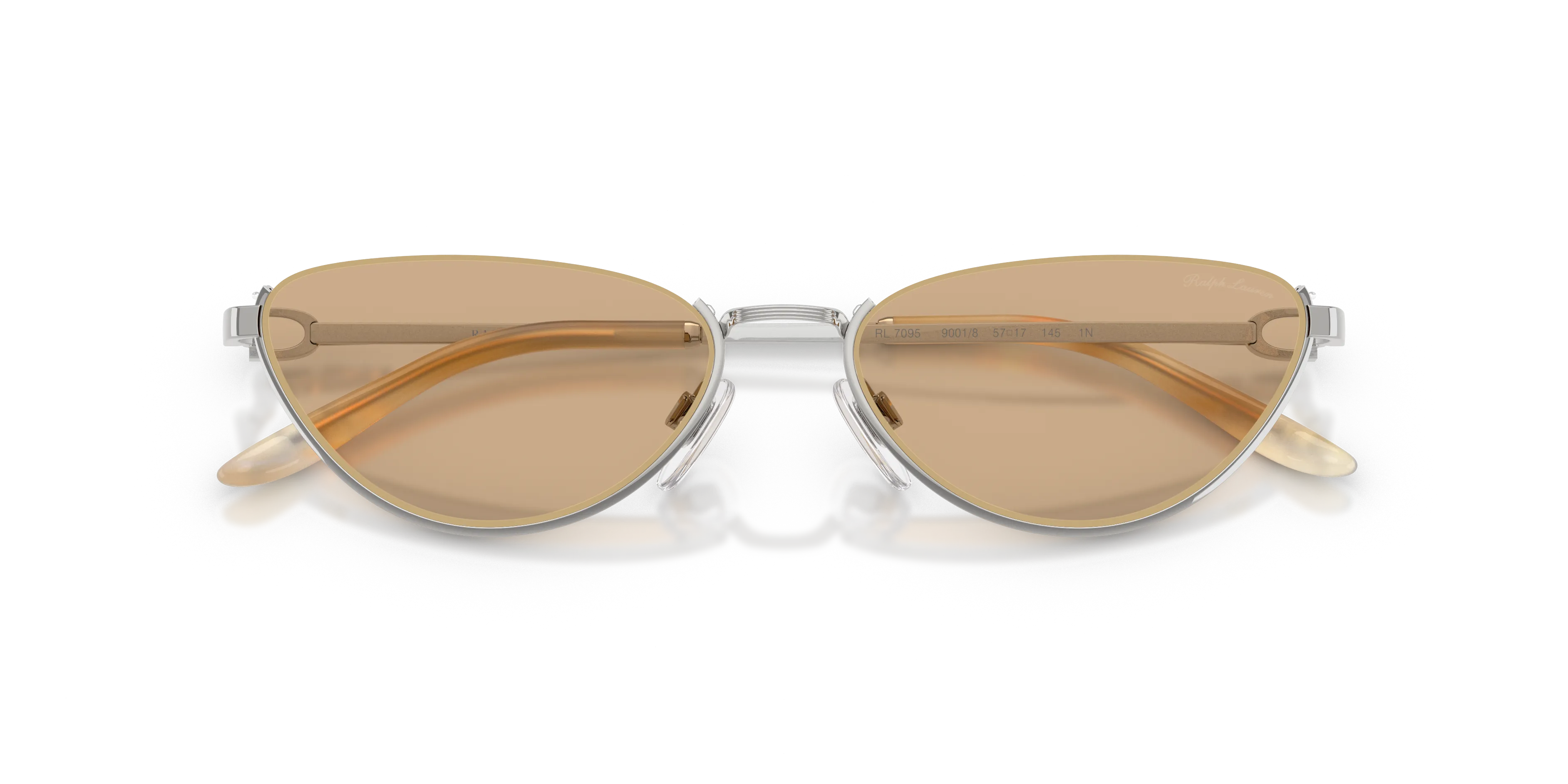 Ralph Lauren RL7095 9001/8 Occhiali da sole Metallo Argento Giallo Cat Eye Normale - immagine 2