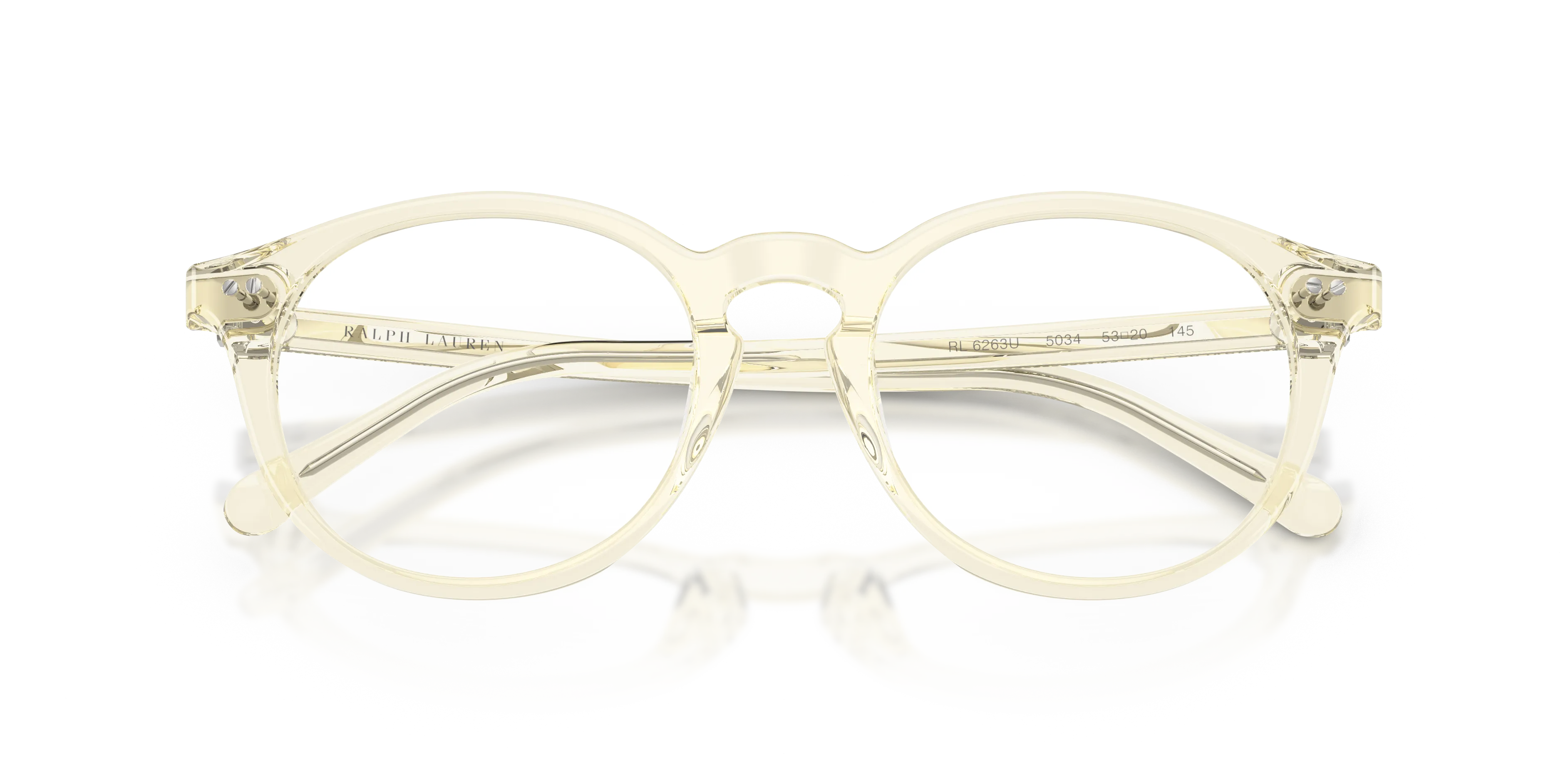 Ralph Lauren RL6263U 5034 Montature da vista Acetato Giallo Trasparente Rotonda Normale - immagine 2
