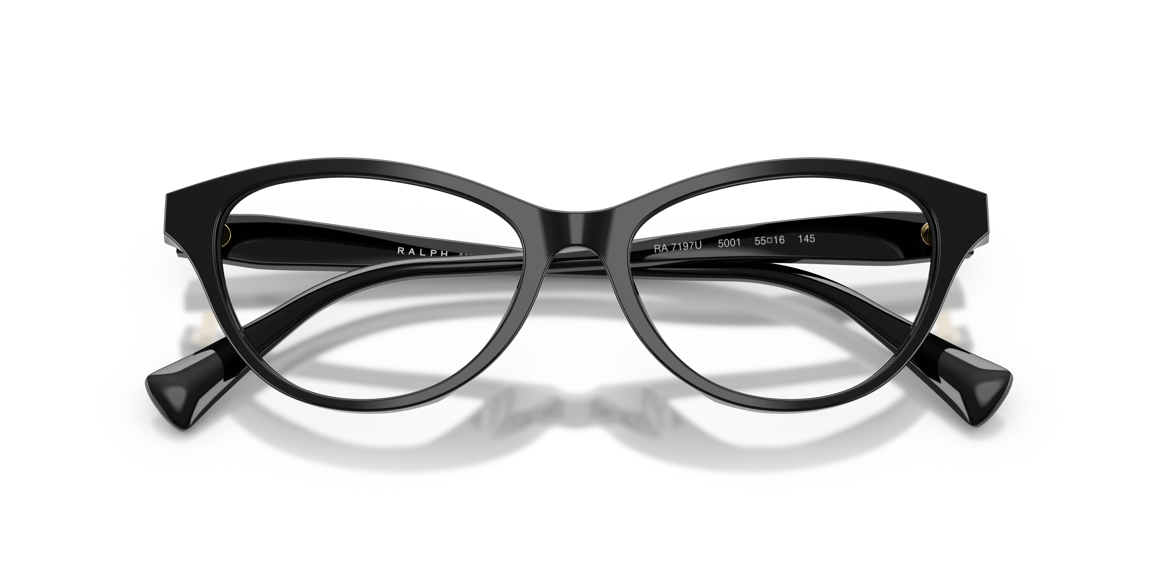 Ralph Lauren RA7197U 5001 Montature da vista Acetato Nero Trasparente Cat Eye Normale - immagine 2