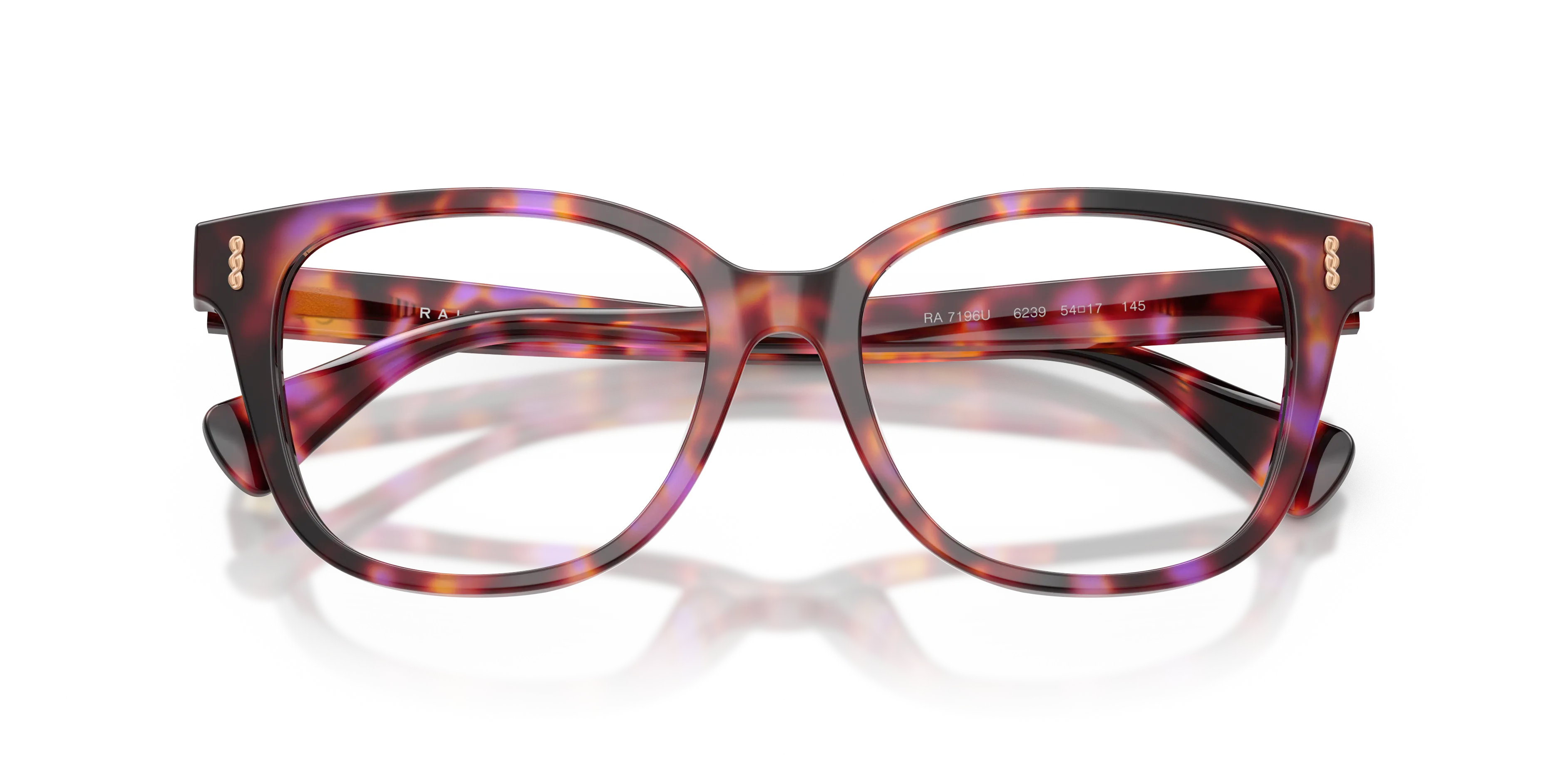 Ralph Lauren RA7196U 6239 Montature da vista Acetato Viola Trasparente Squadrata Normale - immagine 2