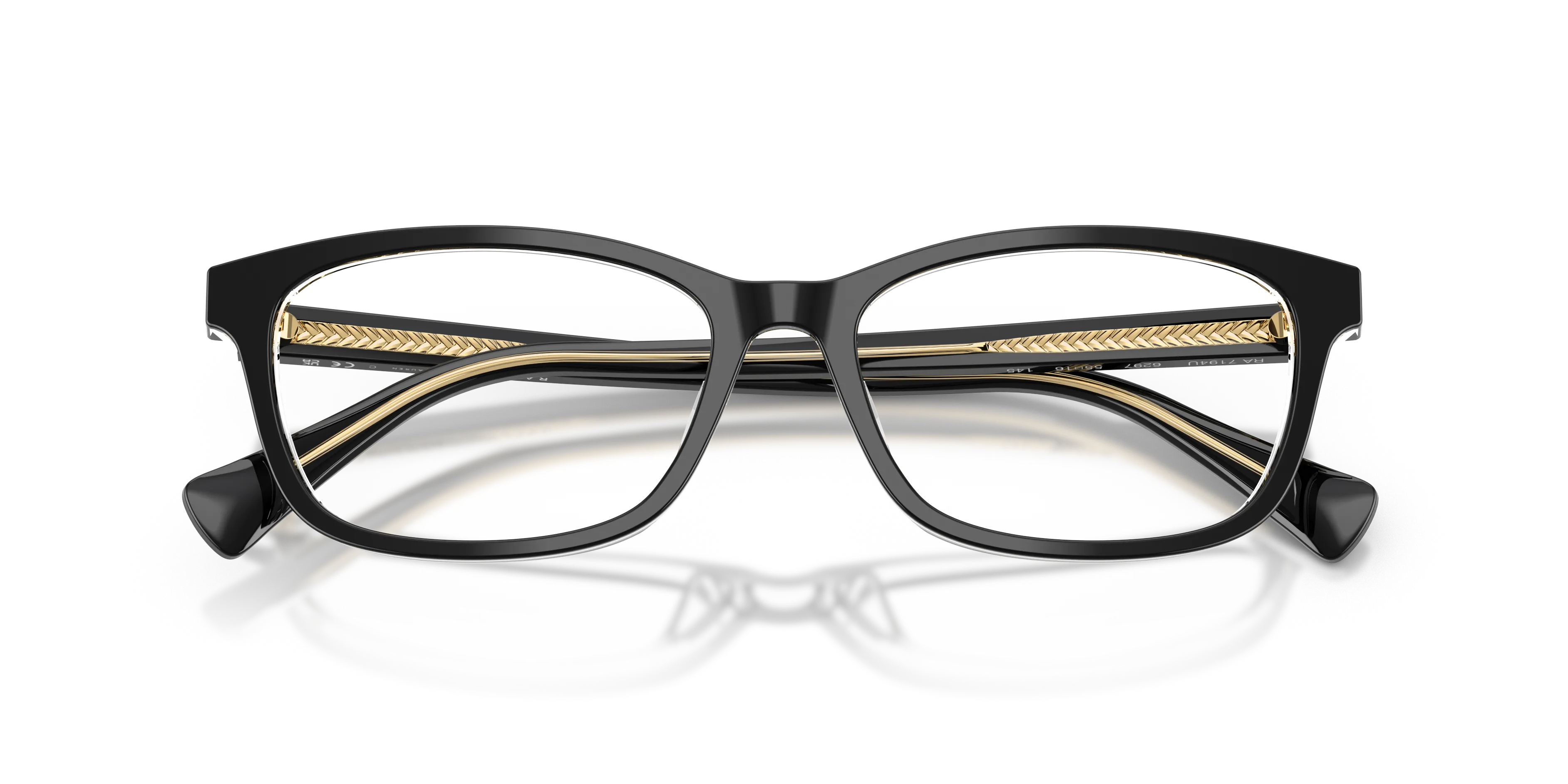 Ralph Lauren RA7194U 6297 Montature da vista Acetato Nero Trasparente Squadrata Normale - immagine 2