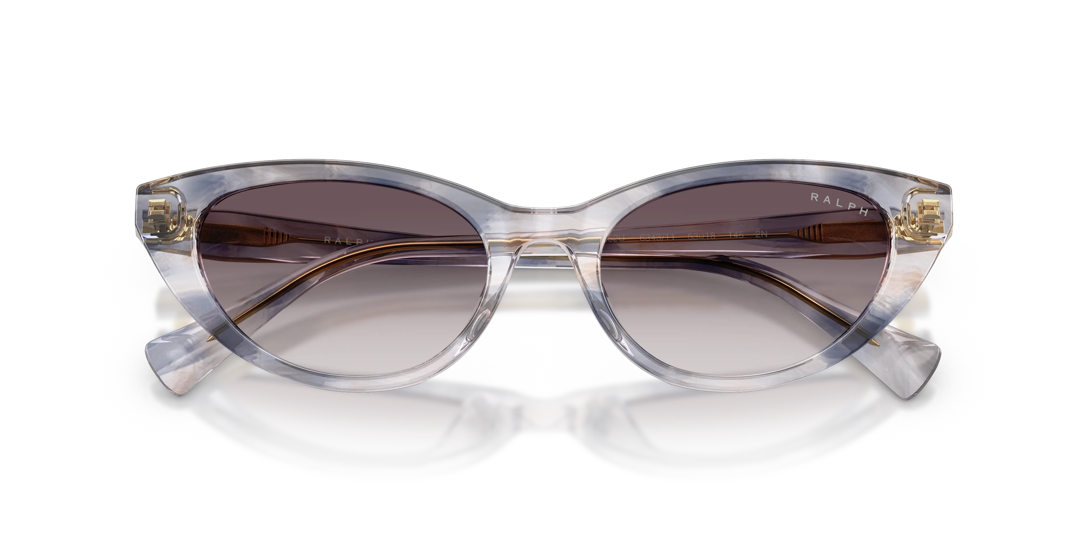 Ralph Lauren RA5352U 634311 Occhiali da sole Acetato Grigio Grigio Cat Eye Normale Sfumato - immagine 2