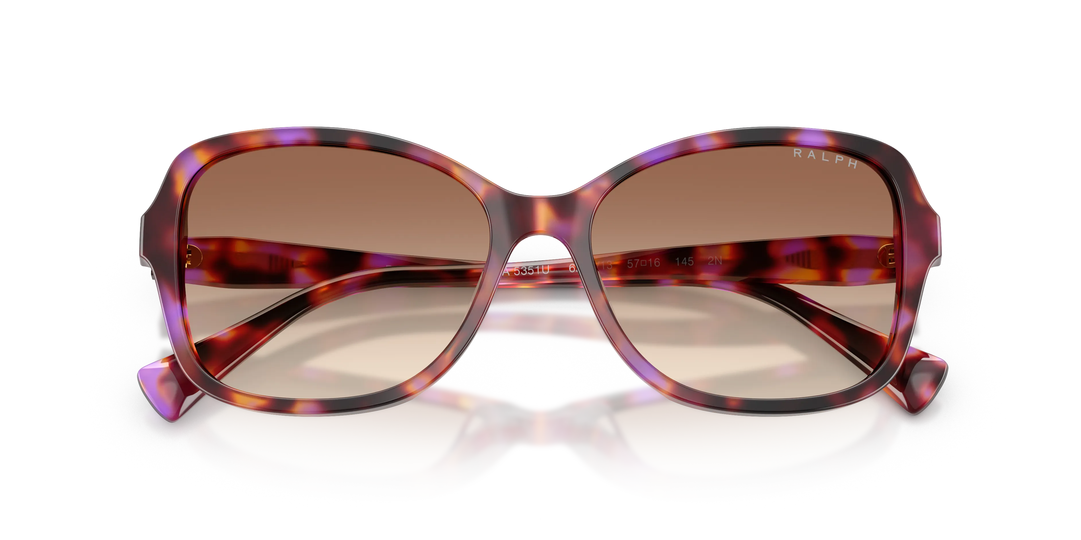 Ralph Lauren RA5351U 623913 Occhiali da sole Acetato Viola Marrone Squadrata Normale Sfumato - immagine 2