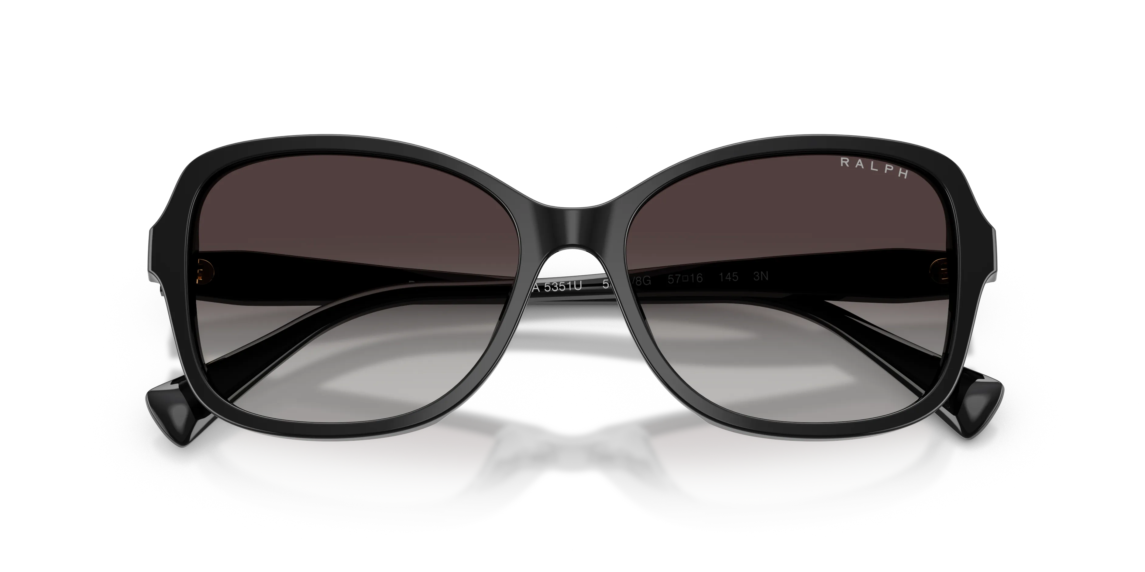 Ralph Lauren RA5351U 50018G Occhiali da sole Acetato Nero Grigio Squadrata Normale Sfumato - immagine 2