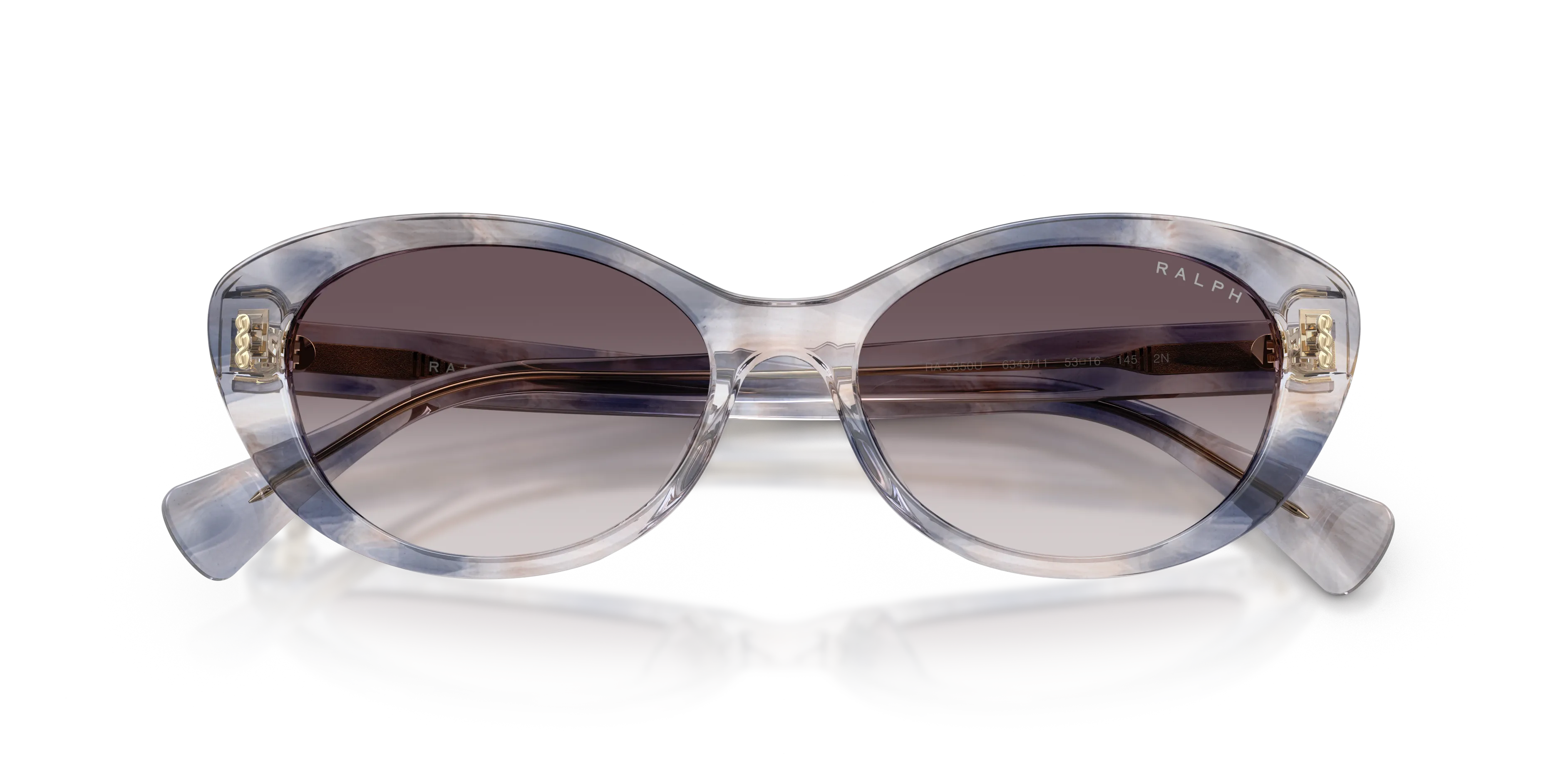 Ralph Lauren RA5350U 634311 Occhiali da sole Acetato Tartaruga Grigio Rotonda Normale Sfumato - immagine 2