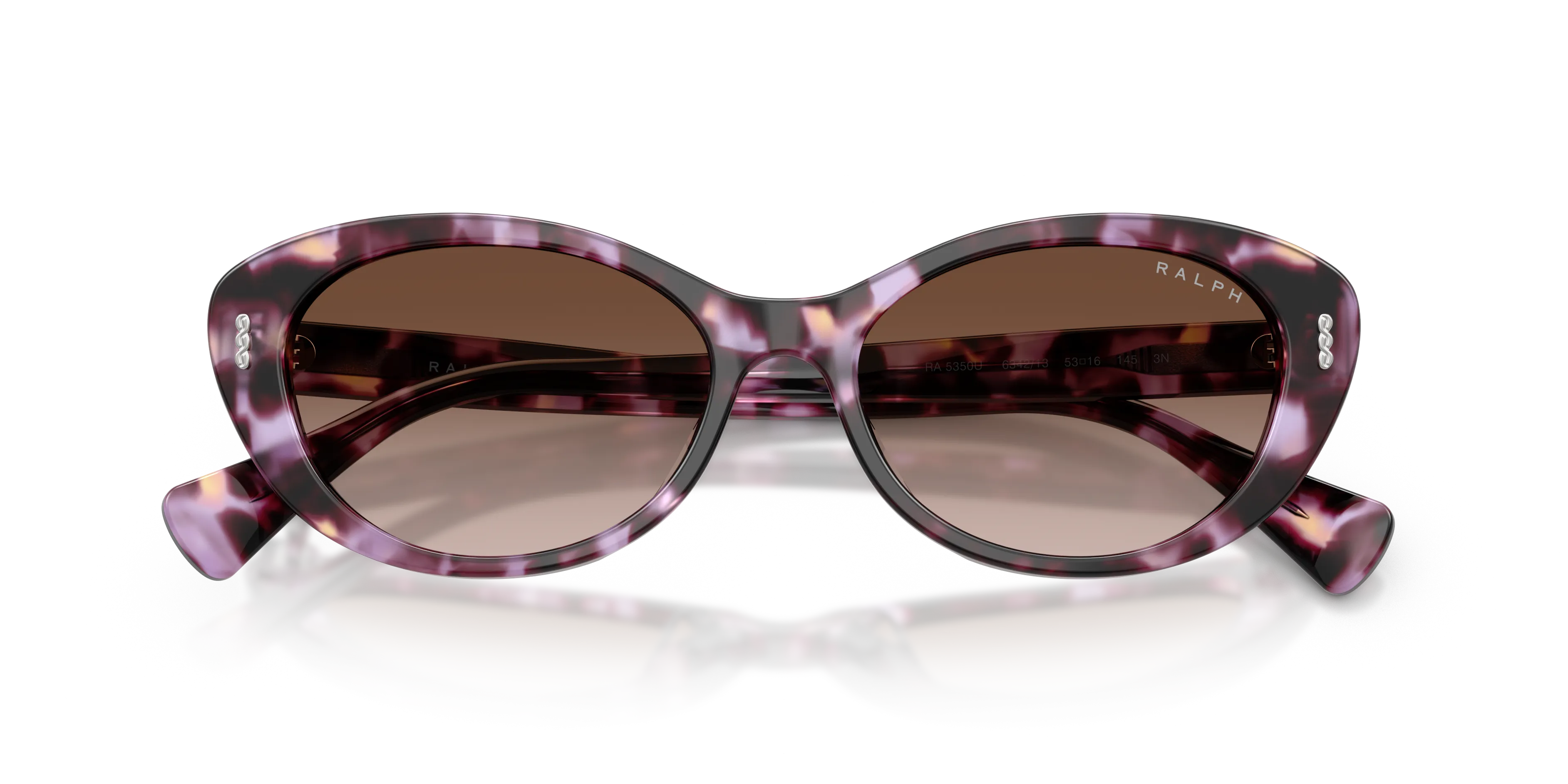 Ralph Lauren RA5350U 634213 Occhiali da sole Acetato Viola Marrone Rotonda Normale Sfumato - immagine 2
