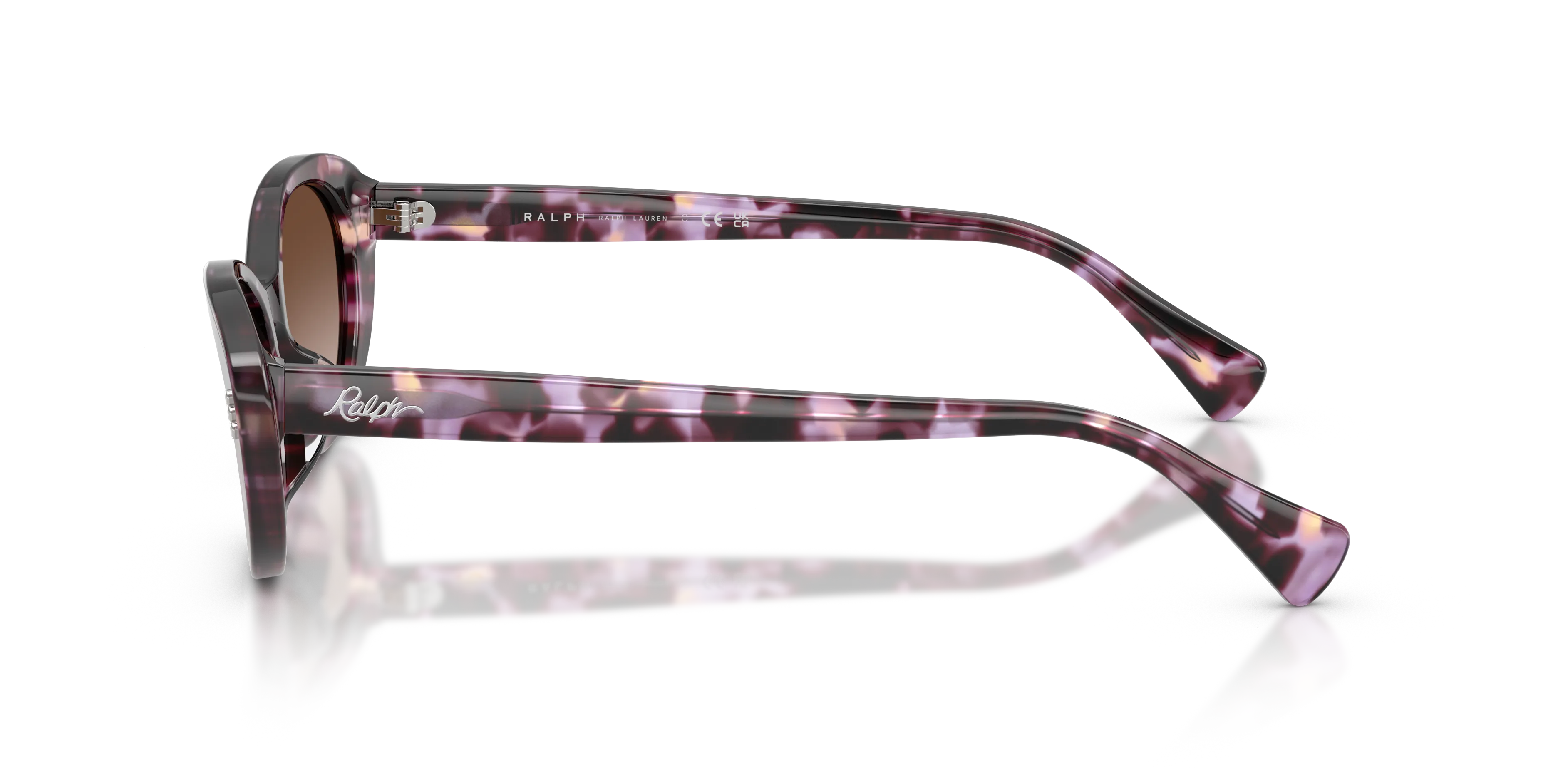 Ralph Lauren RA5350U 634213 Occhiali da sole Acetato Viola Marrone Rotonda Normale Sfumato - immagine 4